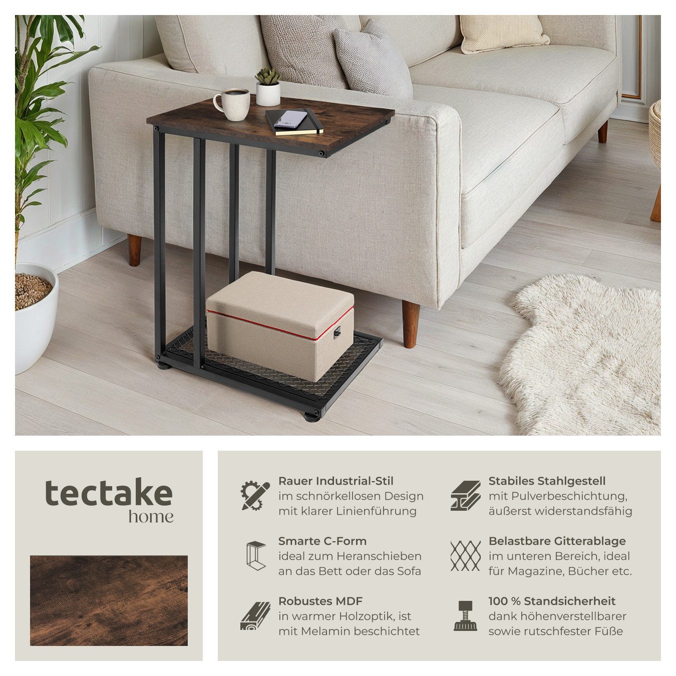 tectake Beistelltisch Eton (1-St., 1 tlg), günstig online kaufen