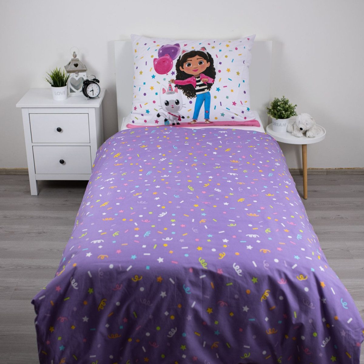 Dreamworks Gabby’s Dollhouse Bettwäsche Bettwäsche Set 140 x 200 cm und 70 x 90 cm aus Baumwolle, Baumwolle