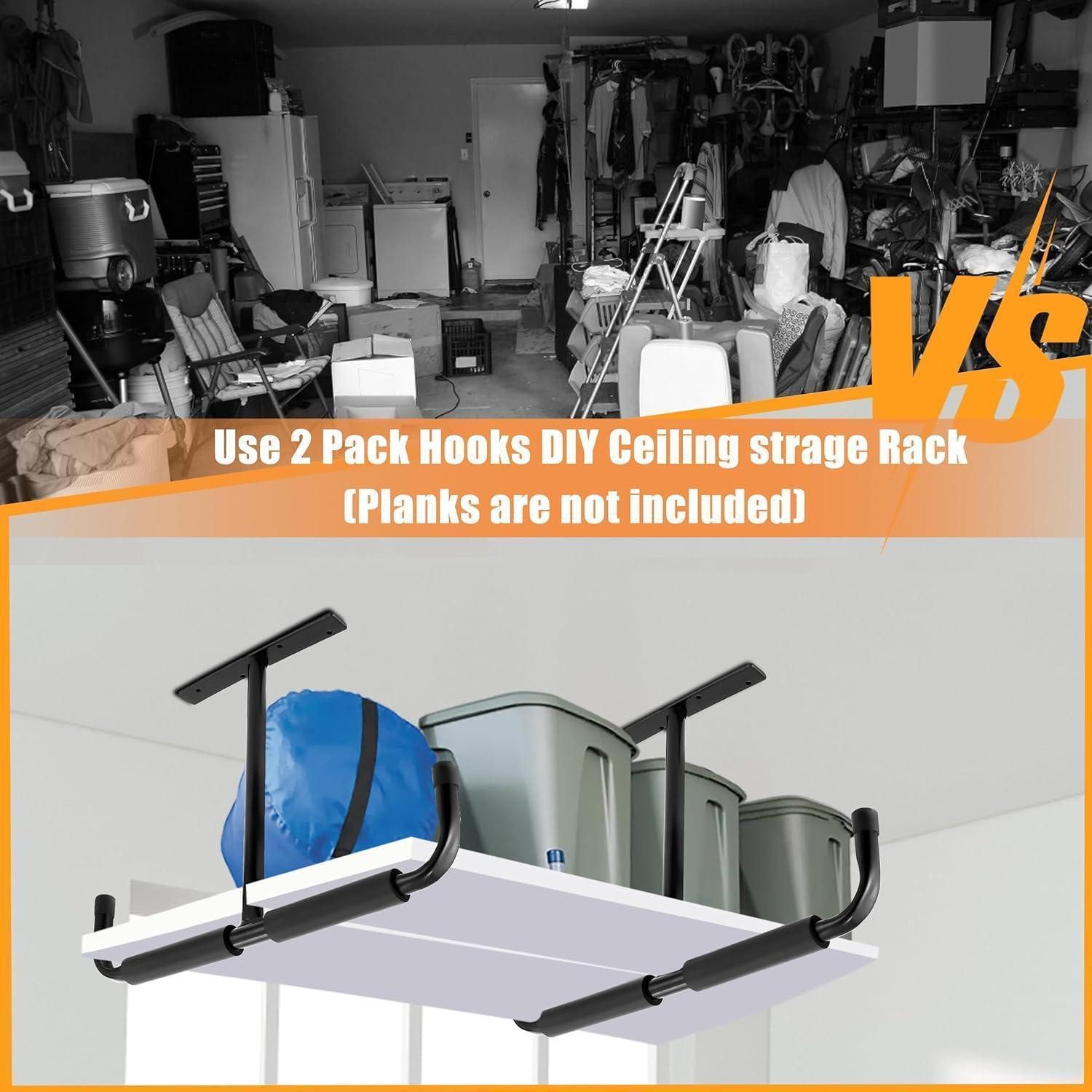 LuxusKollektion Werkzeughalter Deckenaufbewahrungshaken Garagenhaken Metall Leiter 4Stück Packung