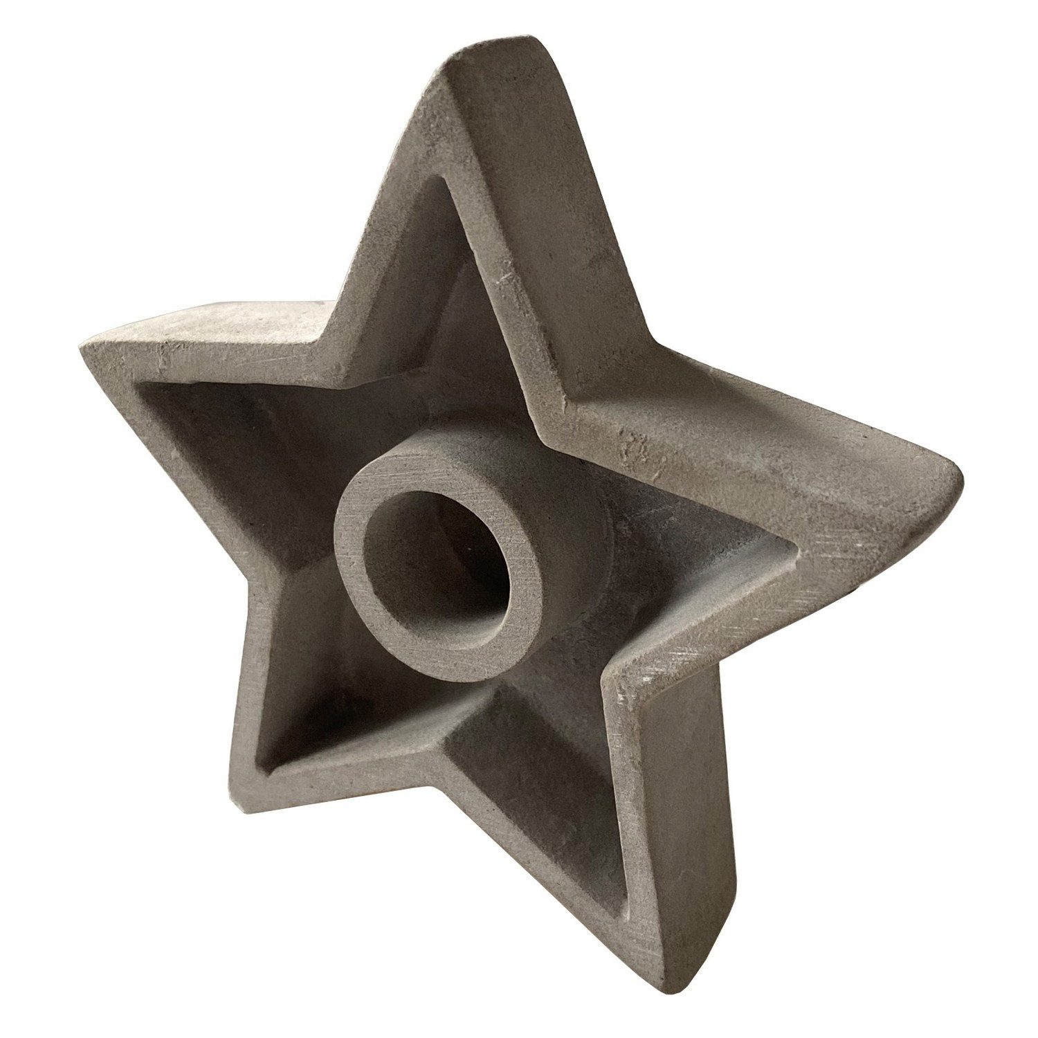 Deko AS Tischkerzenhalter Kerzenhalter 2er Set Zement grau Sternform Industrial Look Beton