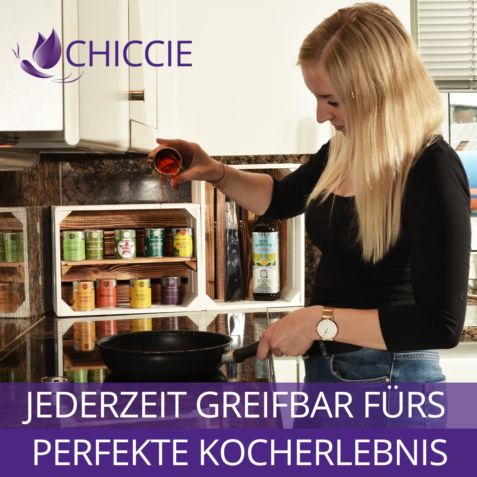 CHICCIE Gewürzregal Holzregal Grete, 1-tlg.