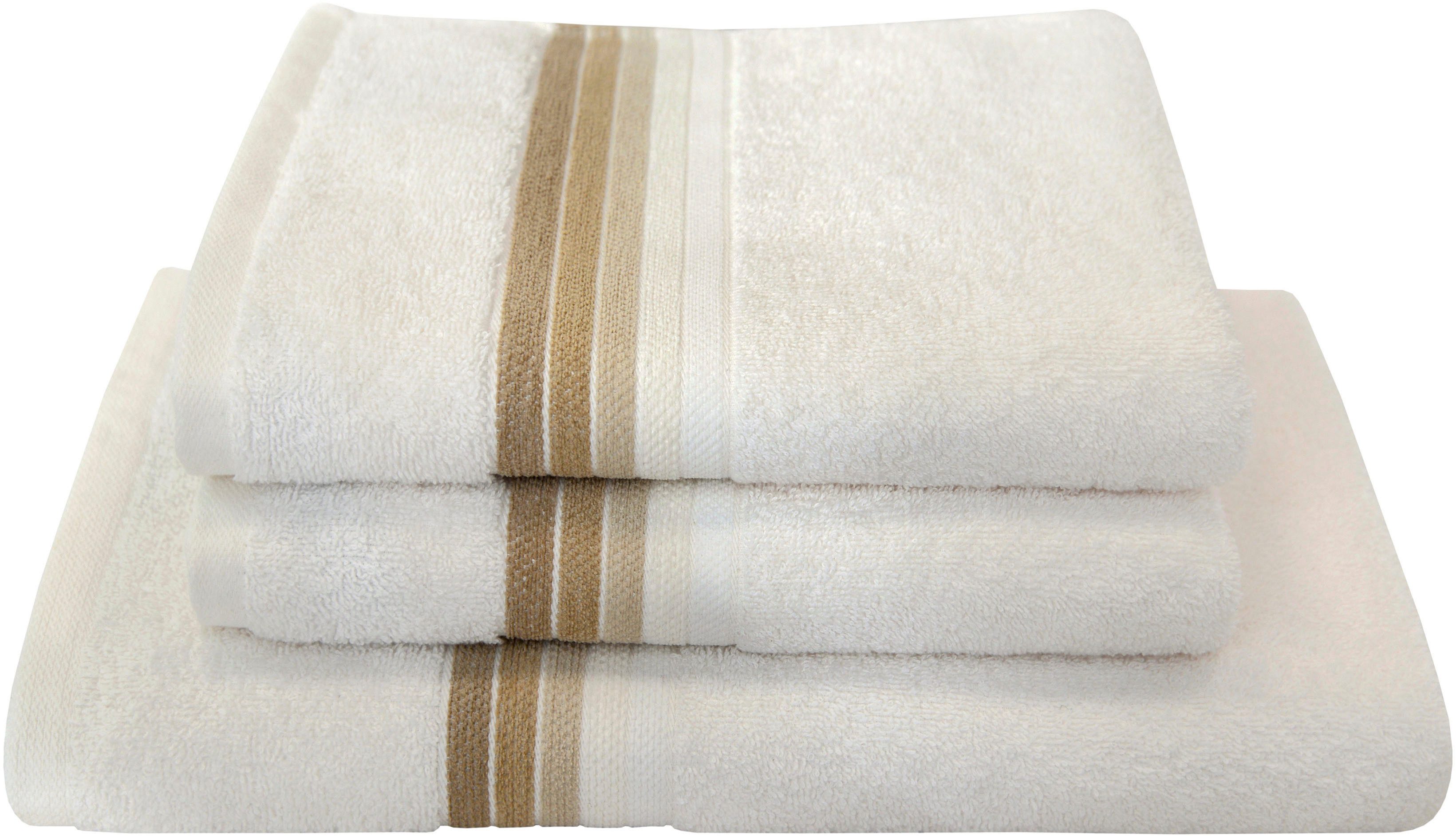 Dyckhoff Handtuch Set Chenille, Frottier (Set, 3-St), Set beinhaltet: 2x Handtuch (50x100cm) und 1x Duschtuch (70x140cm)