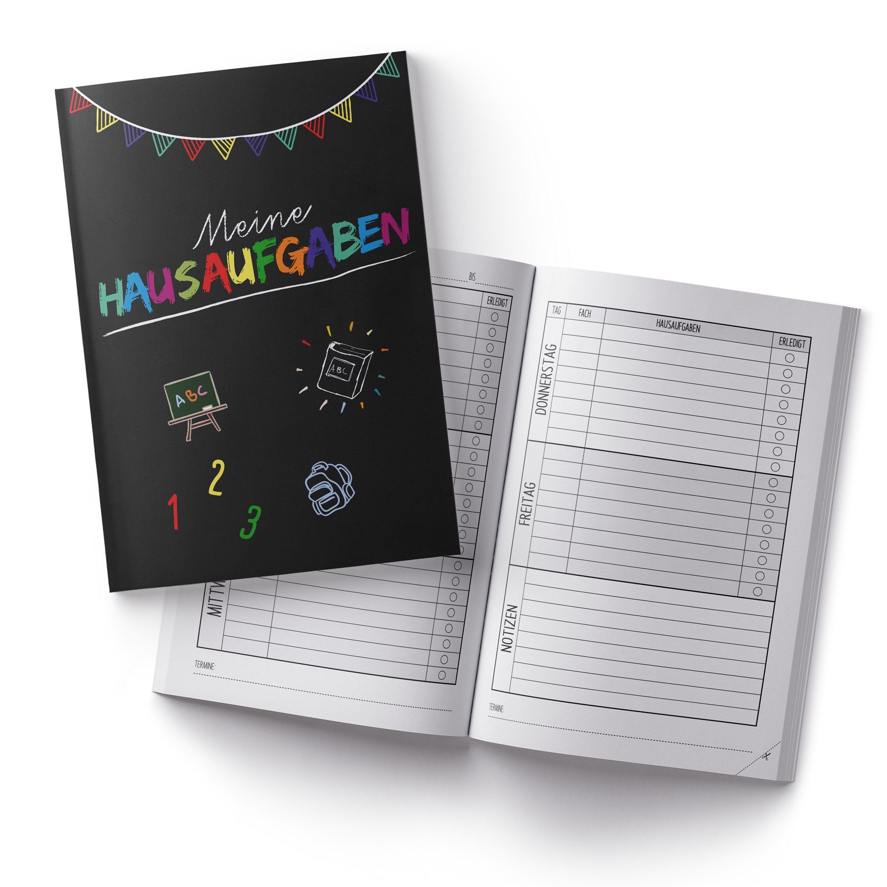 itenga Notizheft itenga Hausaufgabenheft Tafel (Motiv 11) DIN A5, 96 Seiten