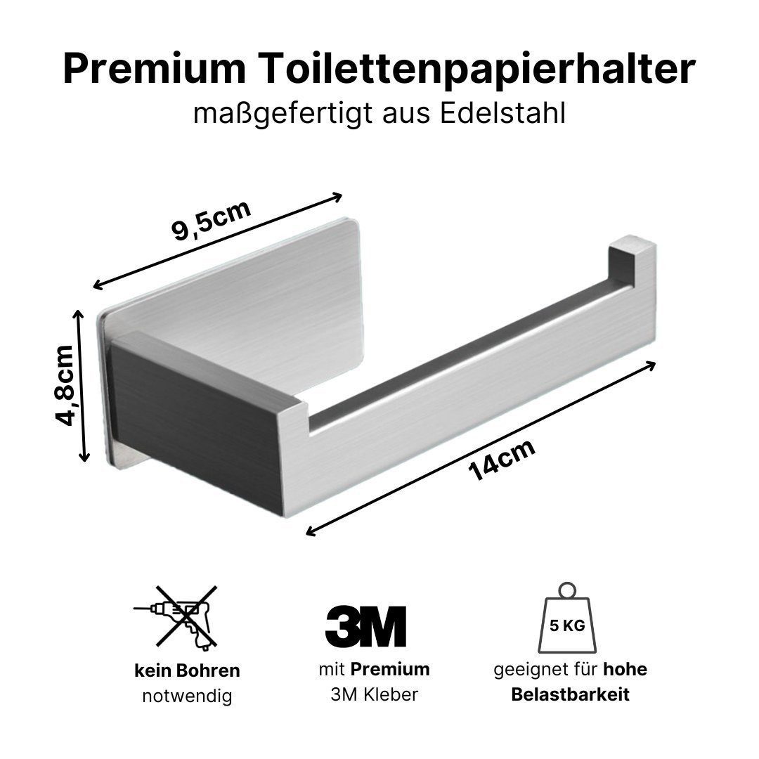 LIVINA HOME Toilettenpapierhalter Klopapierhalter Selbstklebend, WC Rollenhalter ohne Bohren Edelstahl, WC Halter Rollenhalter Papierhalter Klorollenhalter