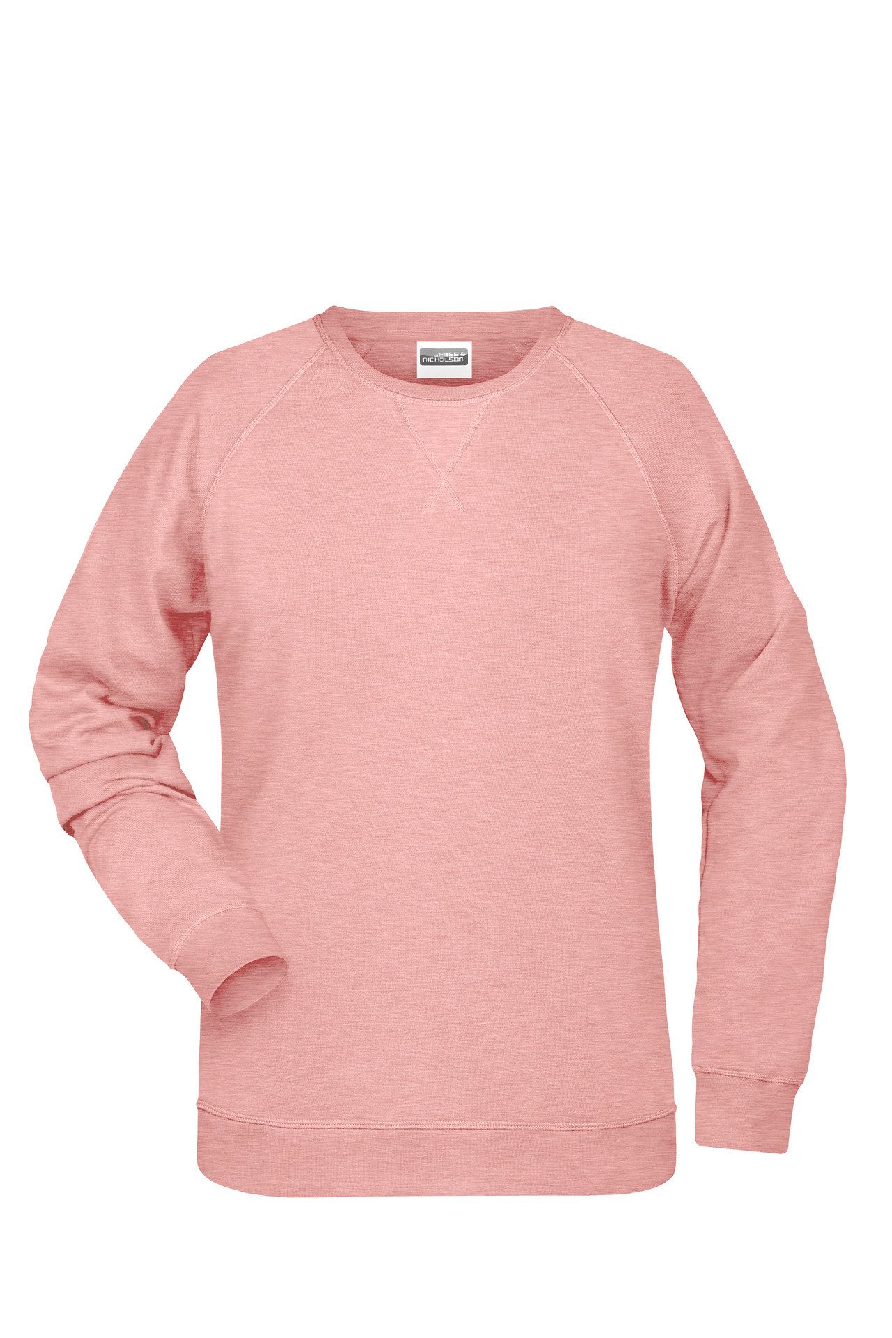 James & Nicholson Sweatshirt Damen Sweatshirt aus Bio-Baumwolle mit leicht tailliertem Schnitt 8021 Innen weich angeraut