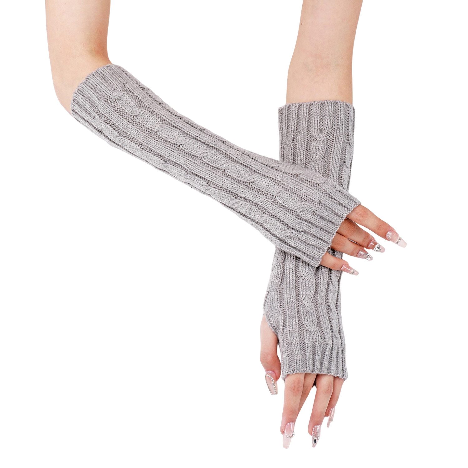 Refttenw Strickhandschuhe Damen Gestrickte Armwärmer Pulswärmer Armstulpen günstig online kaufen