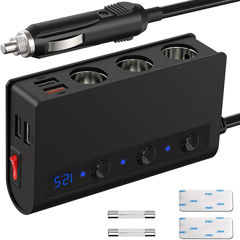 180w Zigarettenanzünder Splitter Quick Charge 3.0 Auto Ladegerät Adapter  12v / 24v 4 Port USB Schnellladebuchse für Handy