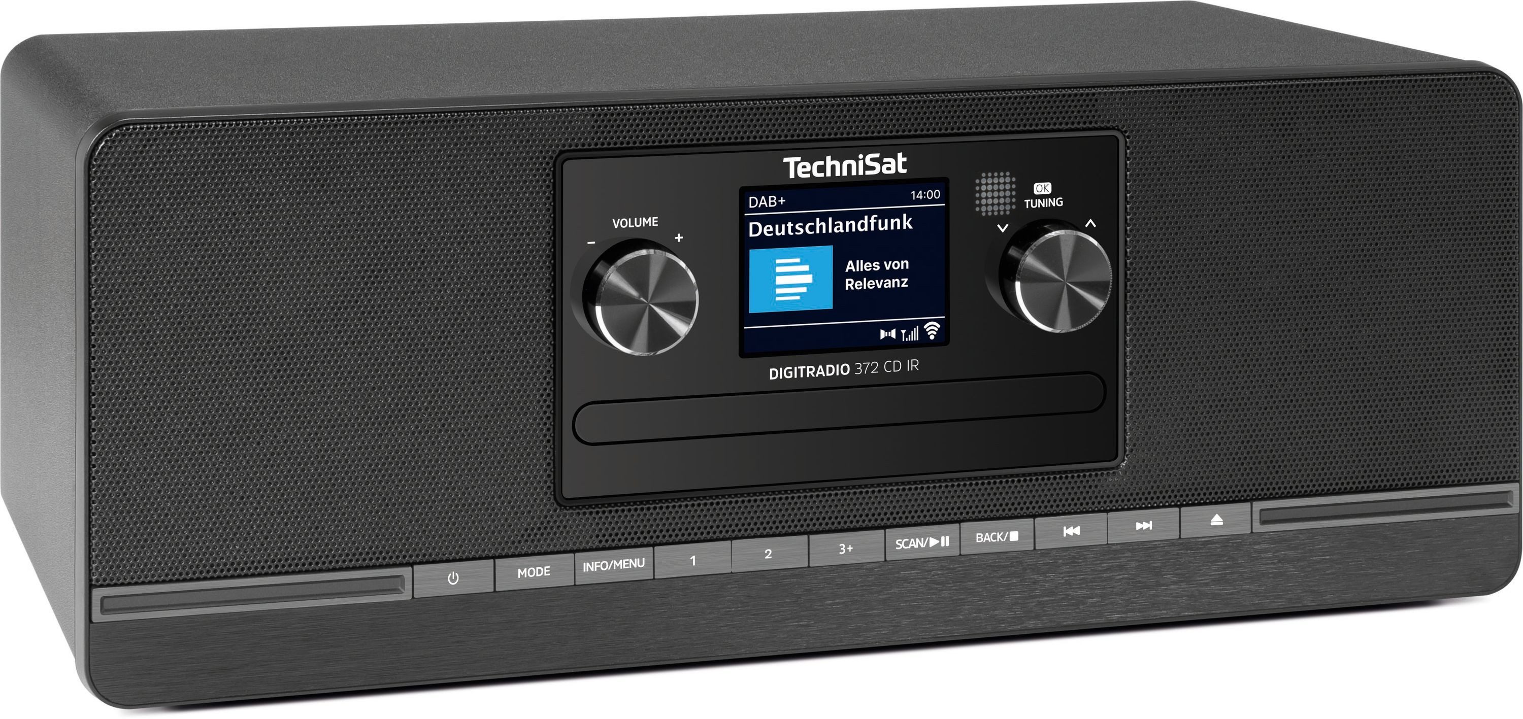 TechniSat DIGITRADIO 372 CD IR Digitalradio (DAB) (Digitalradio (DAB), FM-Tuner mit RDS, Internetradio, 10 W, DAB+, UKW, CD, WLAN, Bluetooth, AUX, App-Steuerung und Fernbedienung)