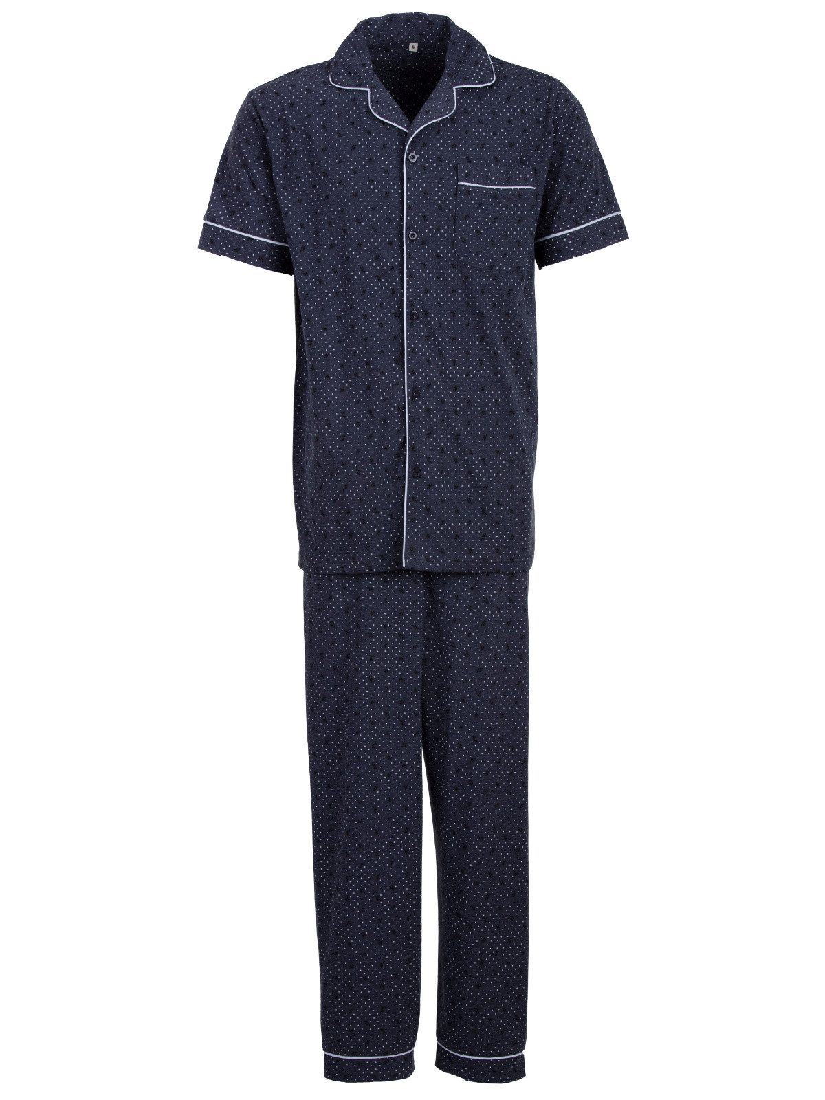 Henry Terre Schlafanzug Pyjama Set Kurzarm - Punkte & Zweige günstig online kaufen