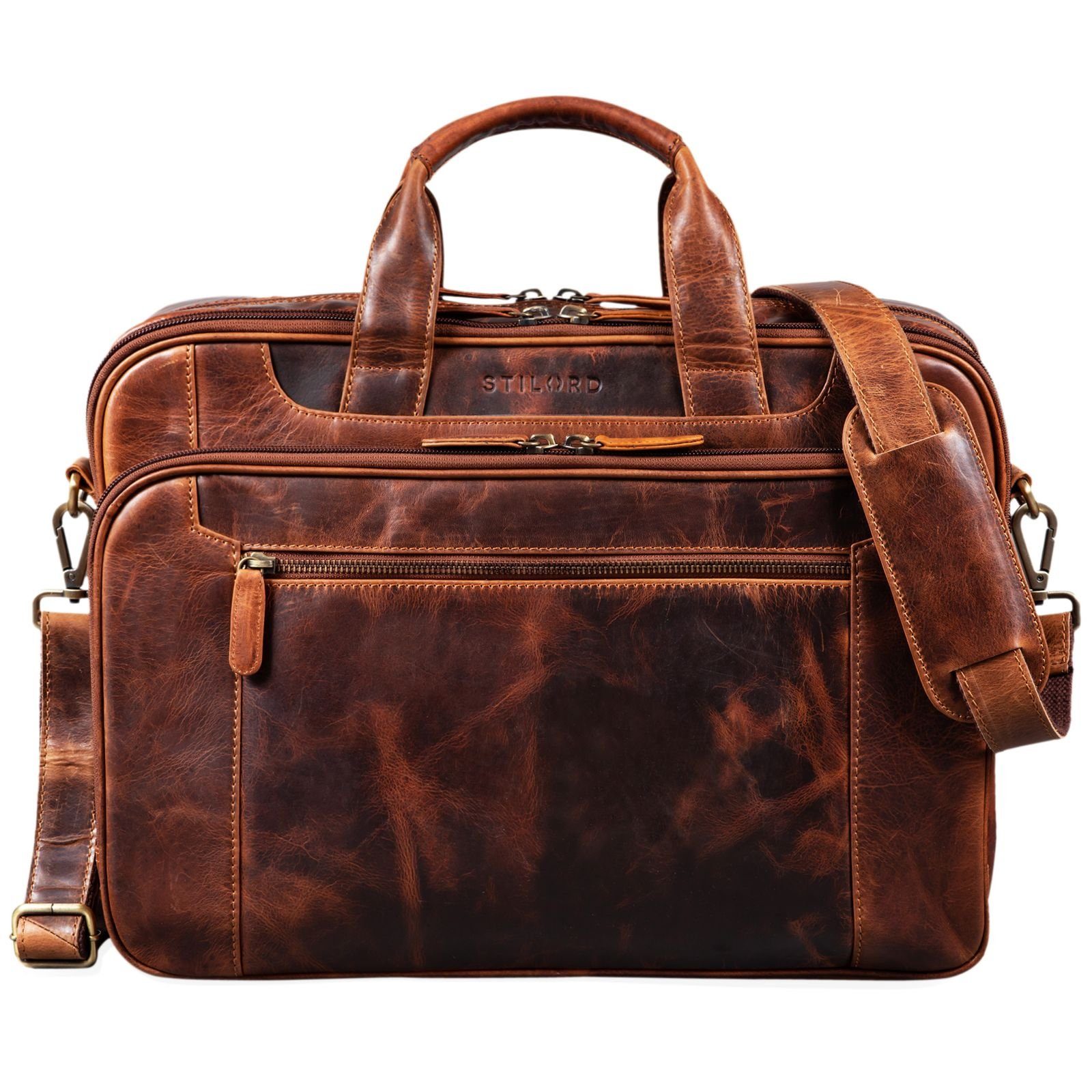 STILORD Aktentasche "Nelson" Businesstasche Herren Leder