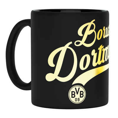 BVB MERCHANDISING Tasse BVB Tasse mit Metallic Schriftzug, Keramik