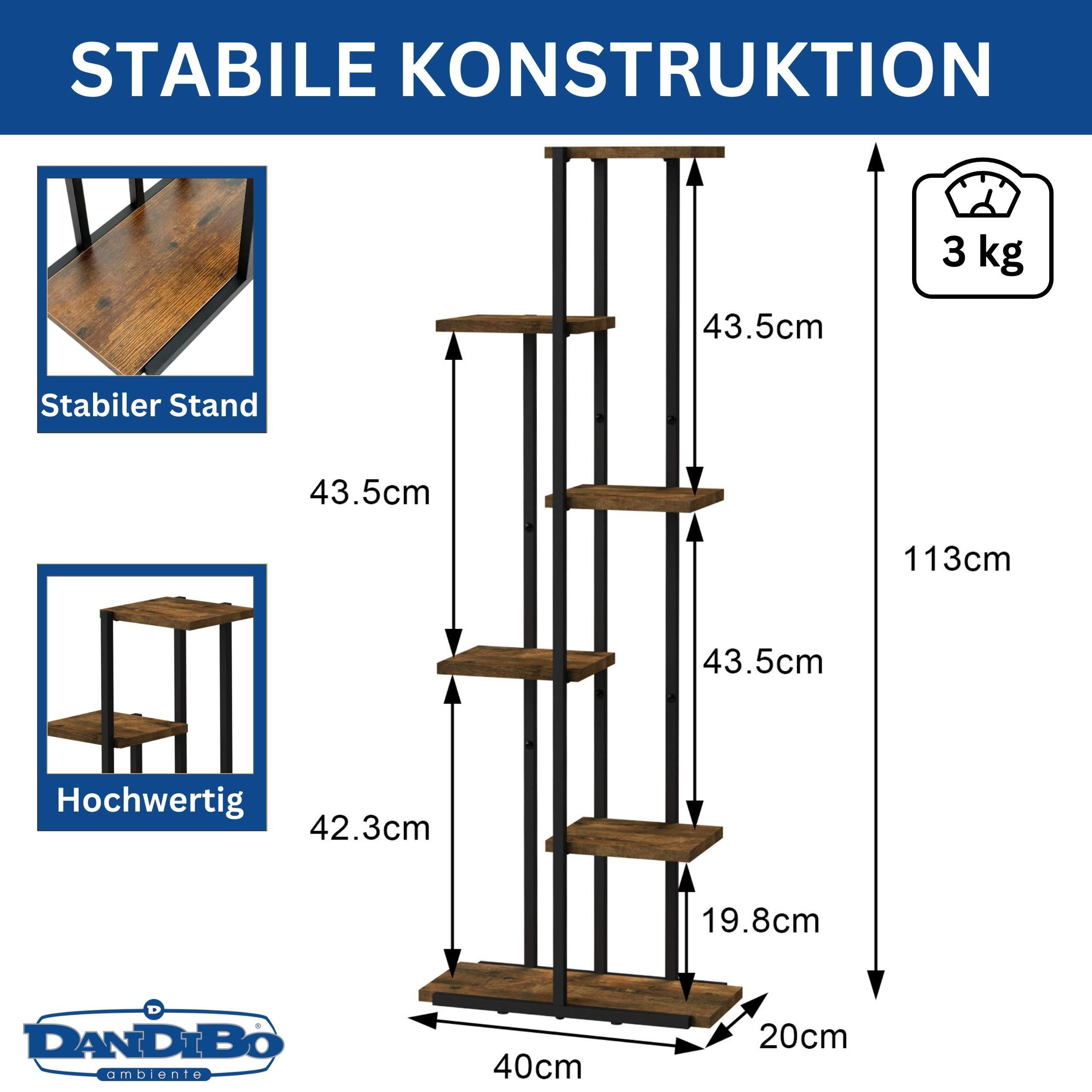 DanDiBo Blumenständer Wohnzimmer Metall Schwarz 6 günstig online kaufen