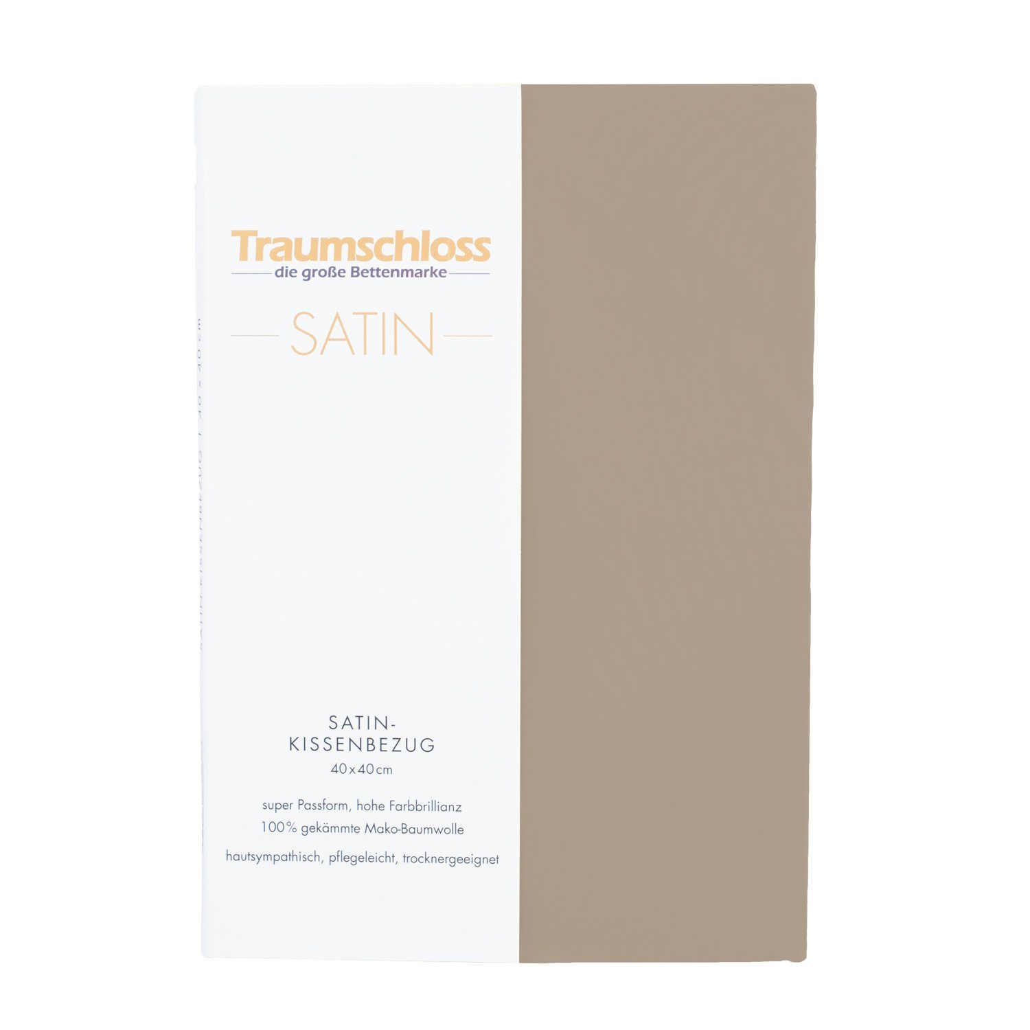 Traumschloss Kissenbezug Mako-Satin, (1 Stück), 100% Mako-Baumwolle, mit Reißverschluss