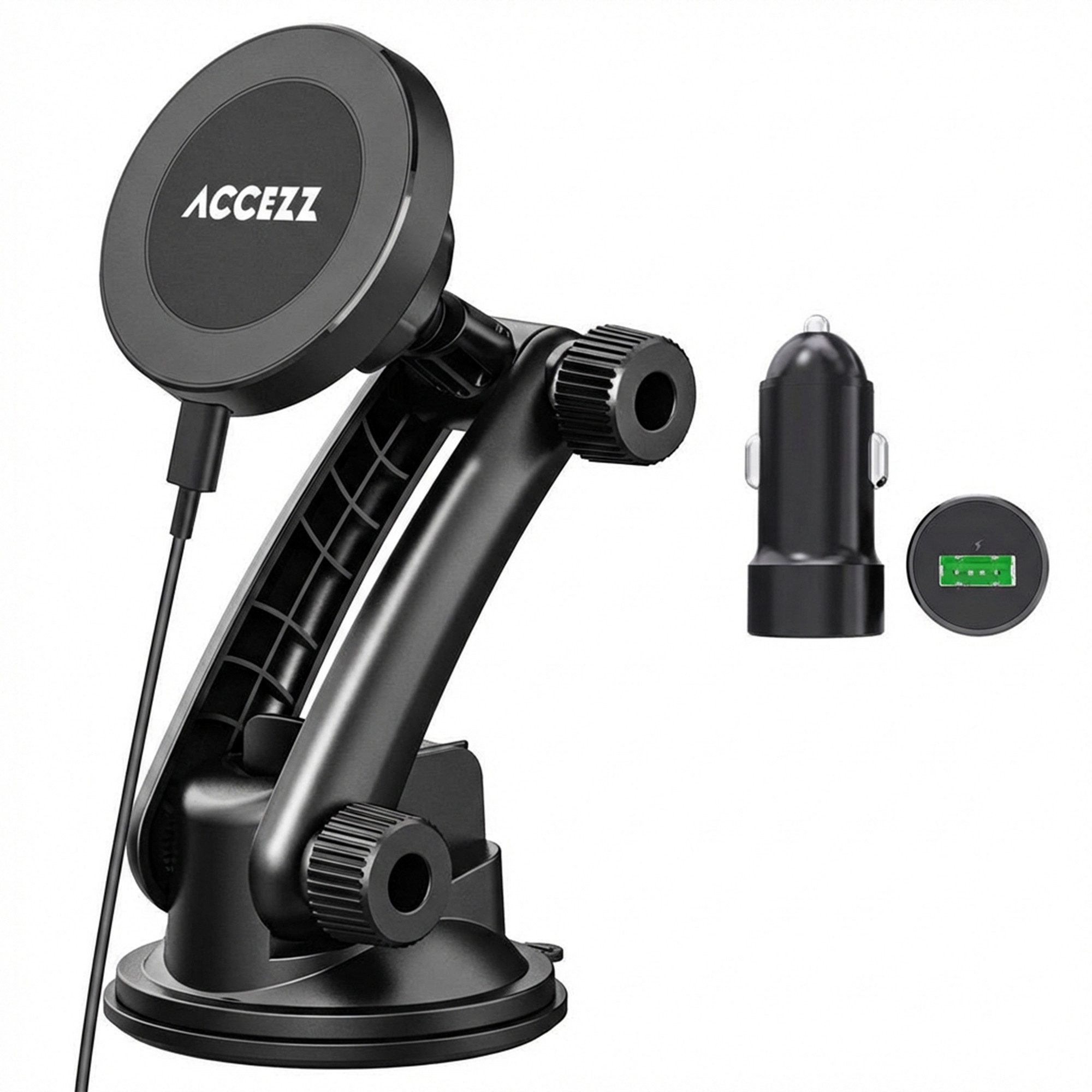 Accezz Handy-Halterung Accezz Handyhalterung für das Auto - MagSafe - Kabelloses Ladegerät -, (1-tlg)