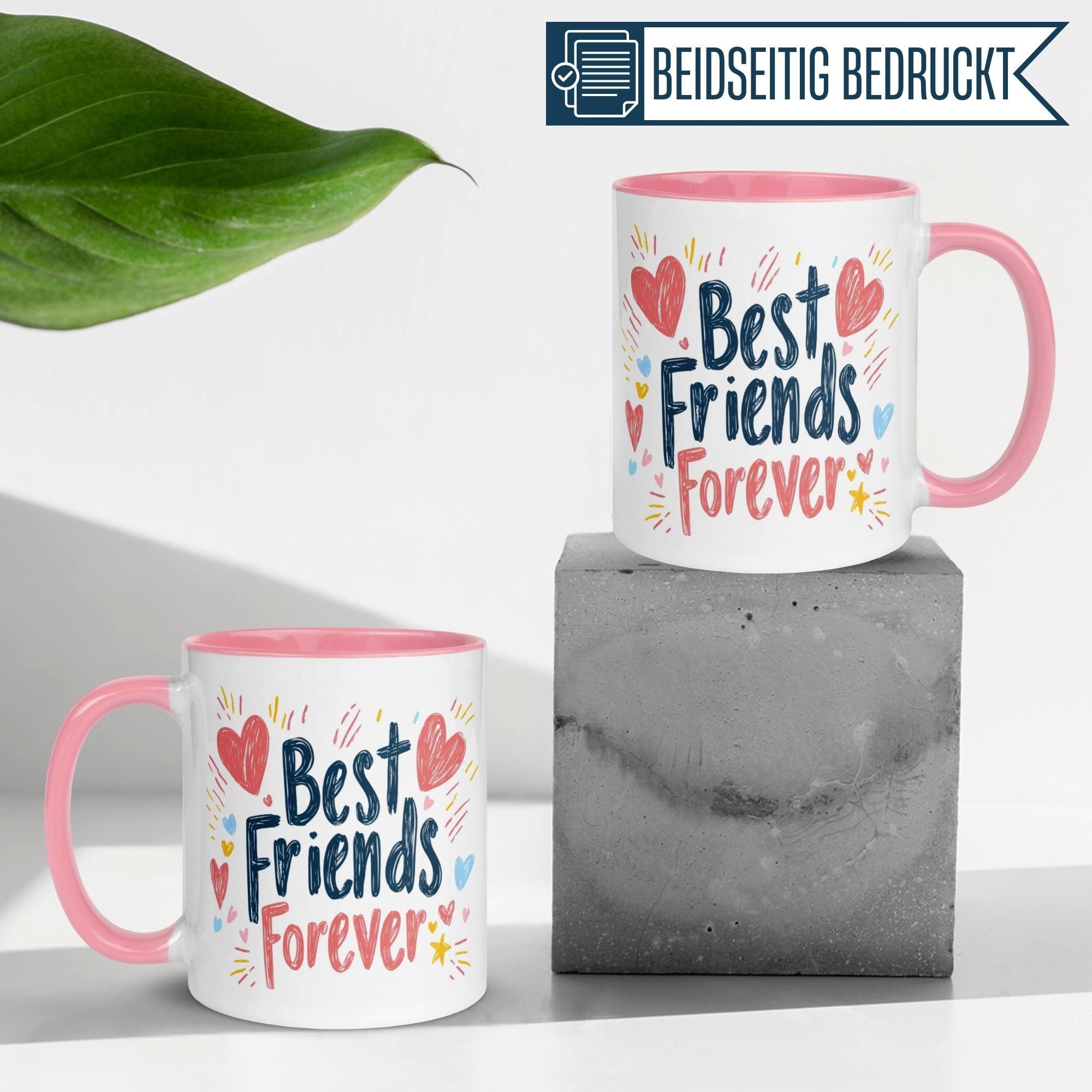 Momentals Tasse Freundschaft – „Best Friends Forever“ – Geschenk Becher Beste Freundin, Gratis Versand · Links-&Rechtshänder · Spülmaschinenfest