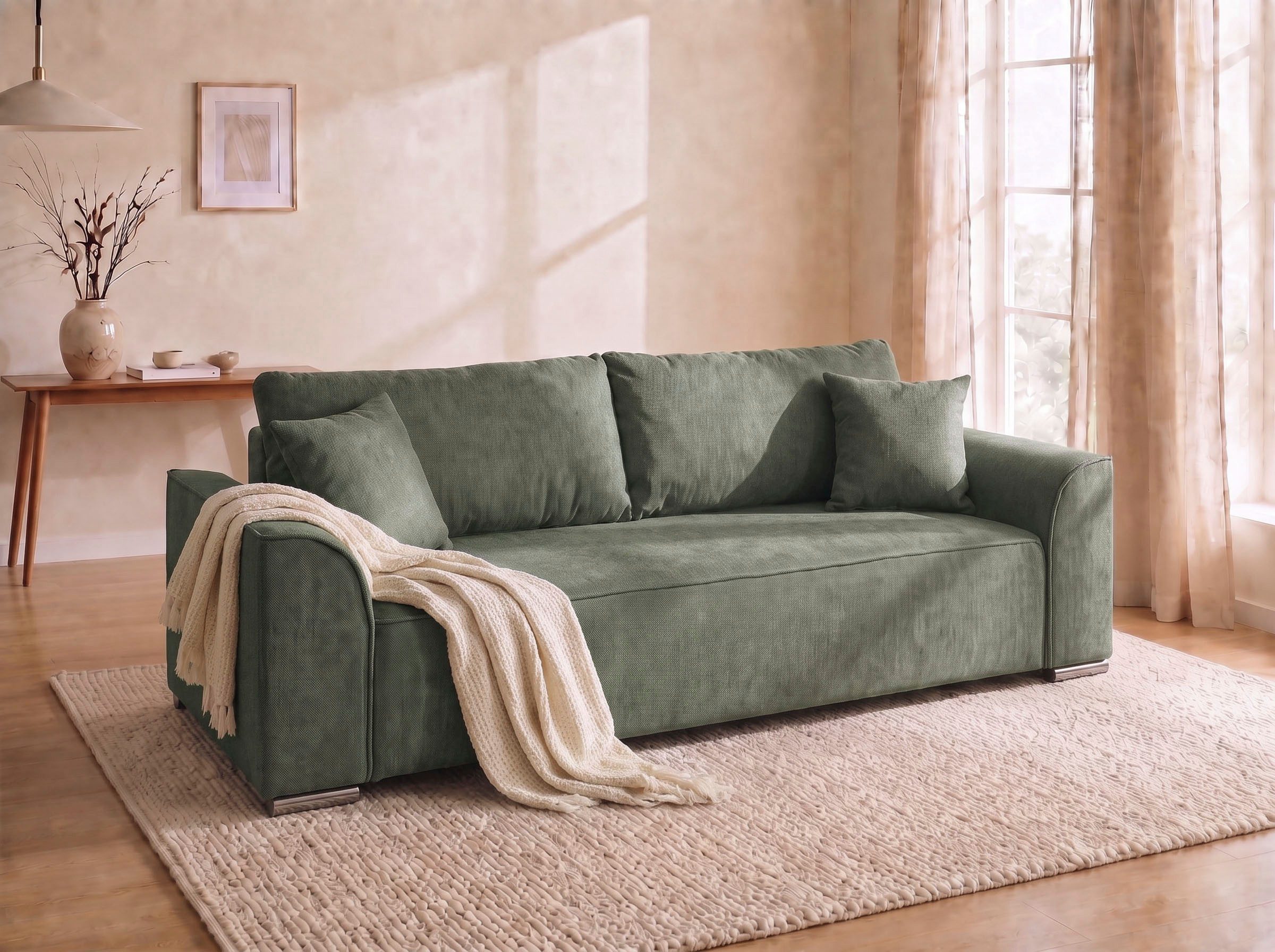 COLLECTION AB Schlafsofa Sara B: 241 cm, Liegefl. 137x195 cm, Bettkasten, optional mit Topper, Schlaffunktion, Couch mit Bonnellfederkern, Gästebettfunktion