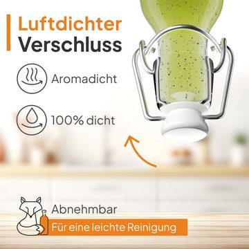Flaschen-Fuchs Vorratsglas 100ml Flaschen zum Befüllen Bügelverschluss Schnaps Likörflaschen, Glas, (24er Set)