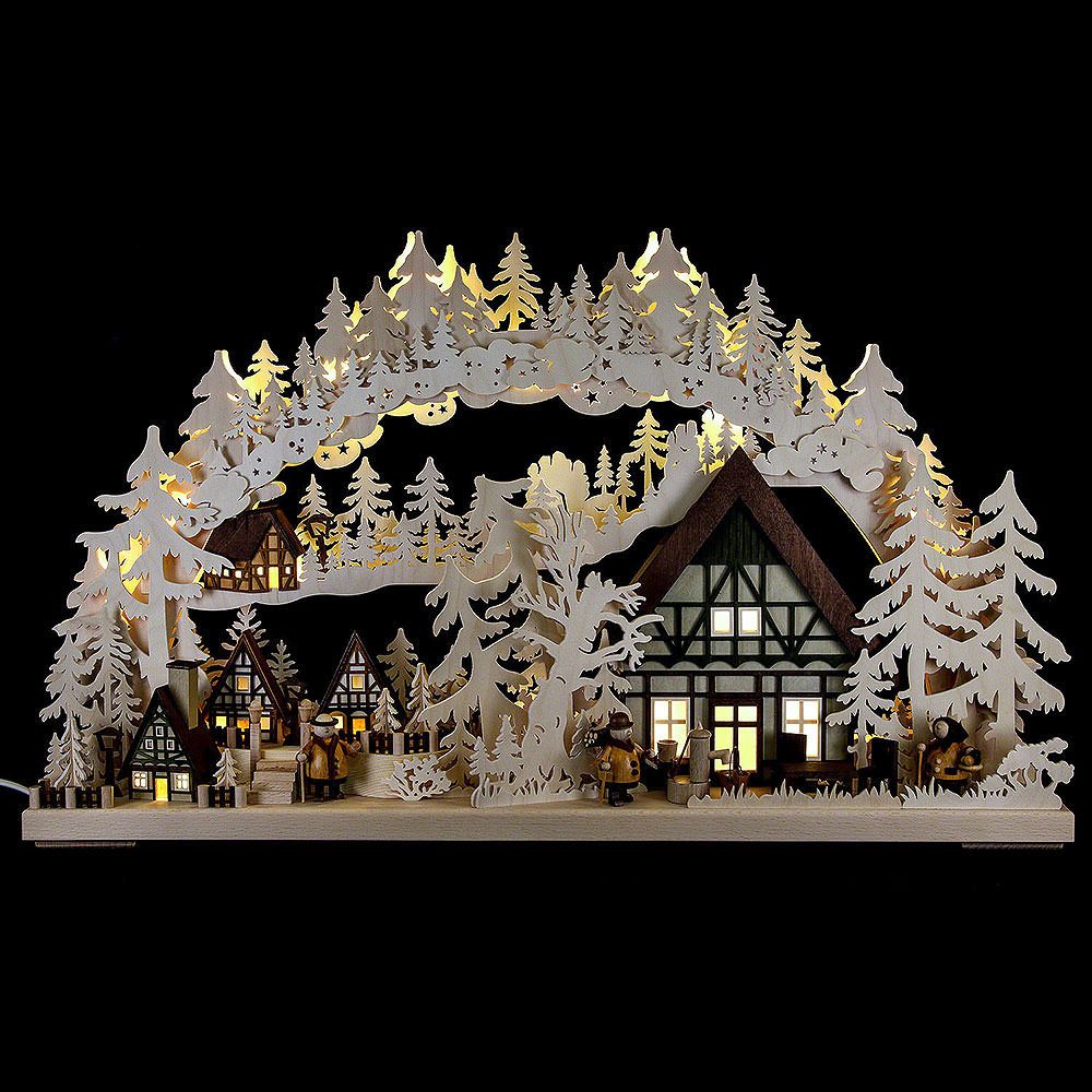 RATAGS Kunsthandwerk Schwibbogen Schwibbogen Dörflein (72x43cm) von RATAGS Holzdesign