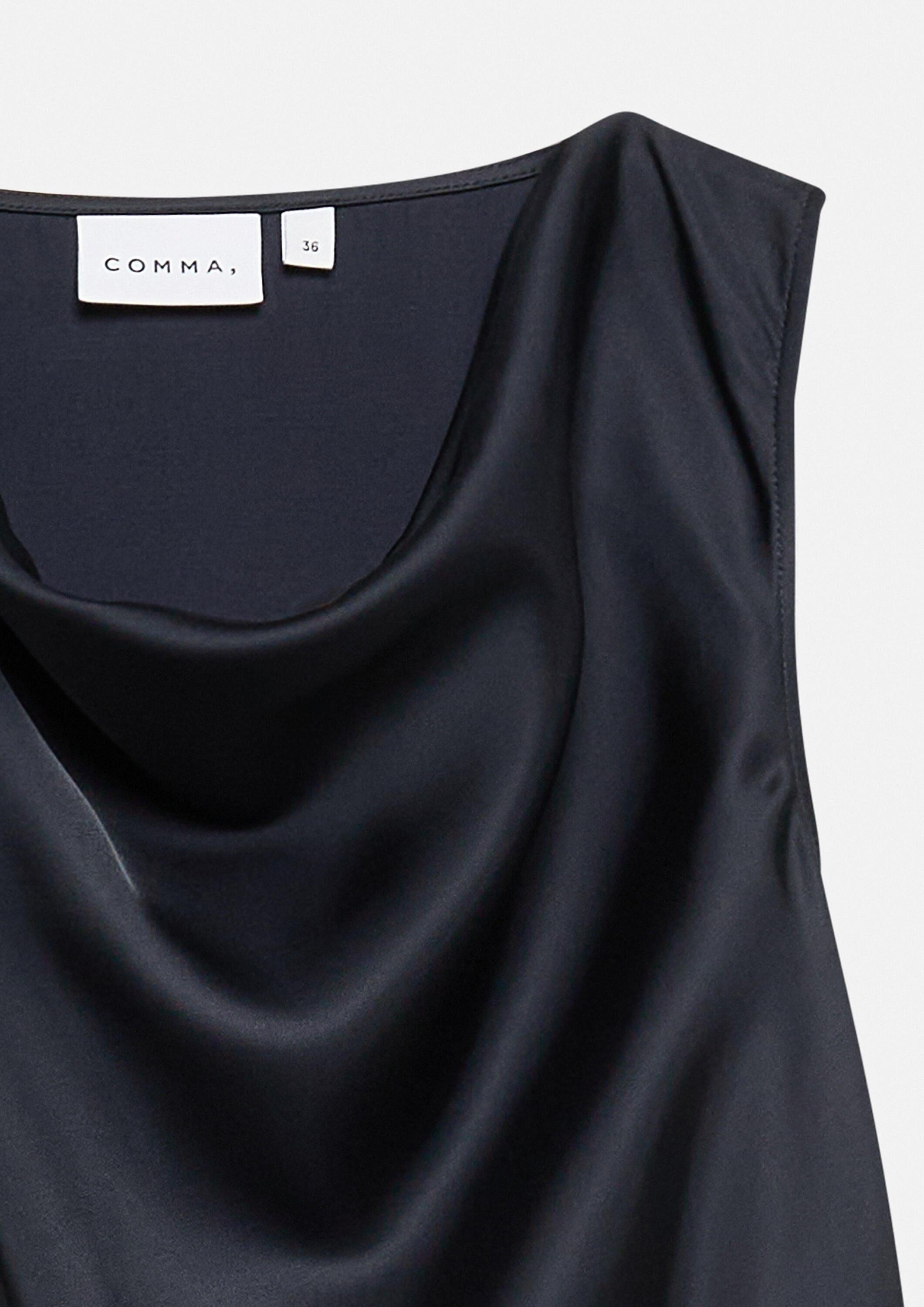 comma Blusentop Bluse Satin-Wasserfall-Top