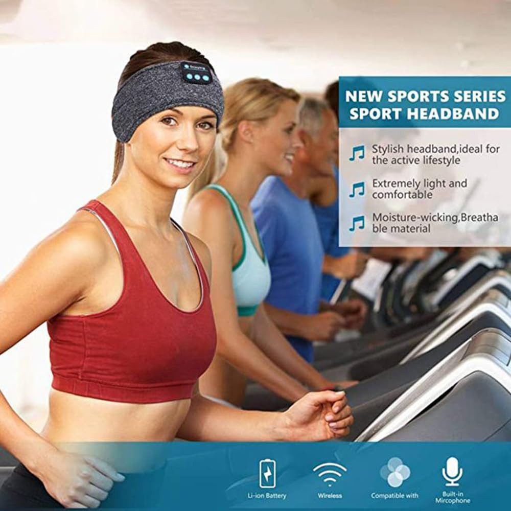 Stelby Bluetooth Schlafmaske mit Kopfhörern – Schlafband mit Musik Blau Bluetooth-Kopfhörer (Nein, Bluetooth, Bluetooth-Schlafkopfhörer-Stirnband, weich, waschb – Bild 2 von 5
