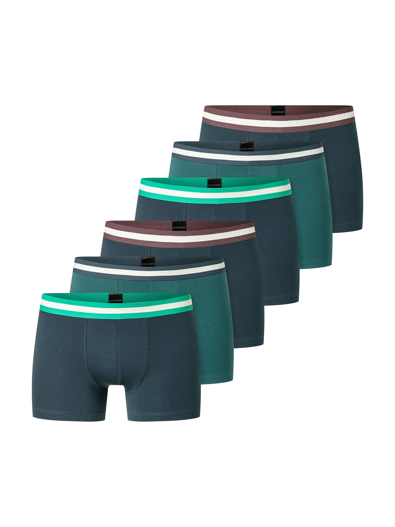 Schiesser Trunk 955 Multi (6-St) Unterhose, Unterwäsche, Boxer Trunk
