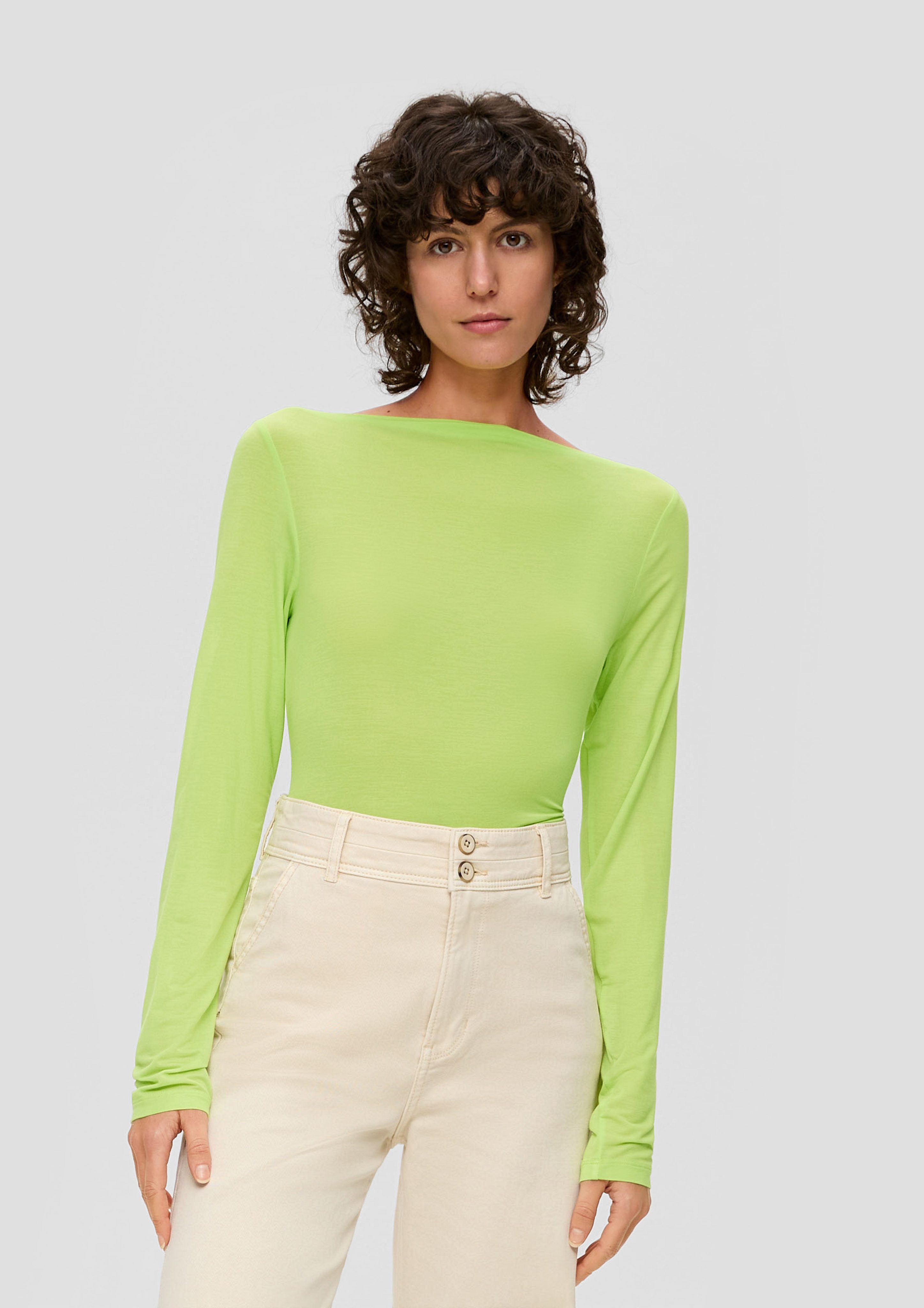 s.Oliver Langarmshirt Slim Fit-Longsleeve aus Lyocellmix günstig online kaufen
