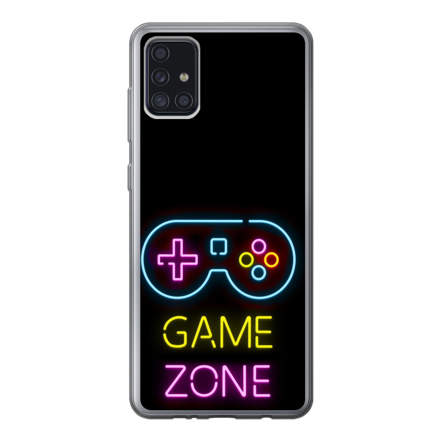MuchoWow Handyhülle Controller - Spiel - Neon - Schwarz - Zitate -  Spielzone, Handyhülle Samsung Galaxy A52 5G, Smartphone-Bumper, Print, Handy