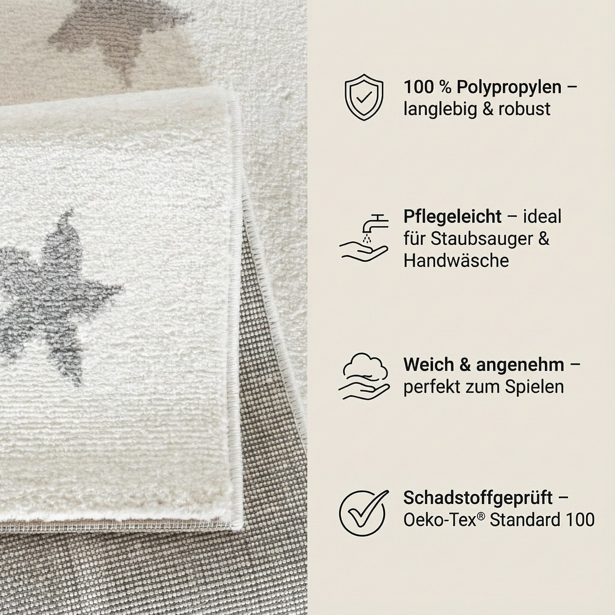 Jimri Kinderteppich DOT´S Teppiche für Kinderzimmer, Kinderzimmerteppich, Teppich, Läufer, Regenbogen – Bild 5 von 5