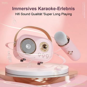 DOPWii Mini-Karaoke-Maschine, kabelloser Bluetooth-Lautsprecher, tragbar, Bluetooth-Lautsprecher (Geburtstagsgeschenk für Mädchen, geeignet für Familienfeiern)