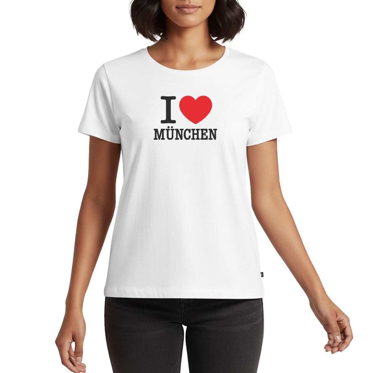 Spreadshirt T-Shirt I Love München Herz Bayern Munich Frauen Premium T-Shirt (1-tlg)