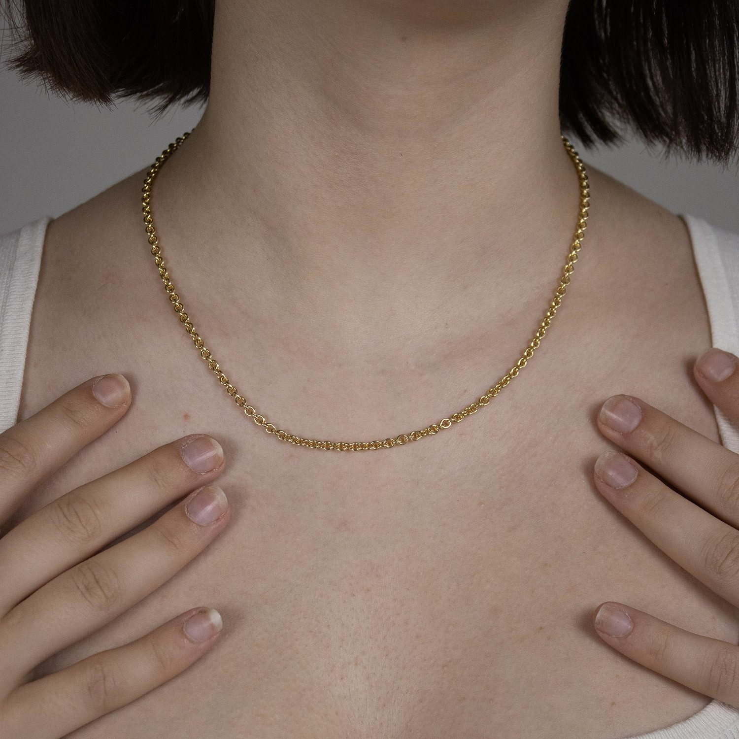 HOPLO Goldkette Goldkette Ankerkette Länge 60cm - Breite 4,0mm - 585-14 Karat Gold, Made in Germany