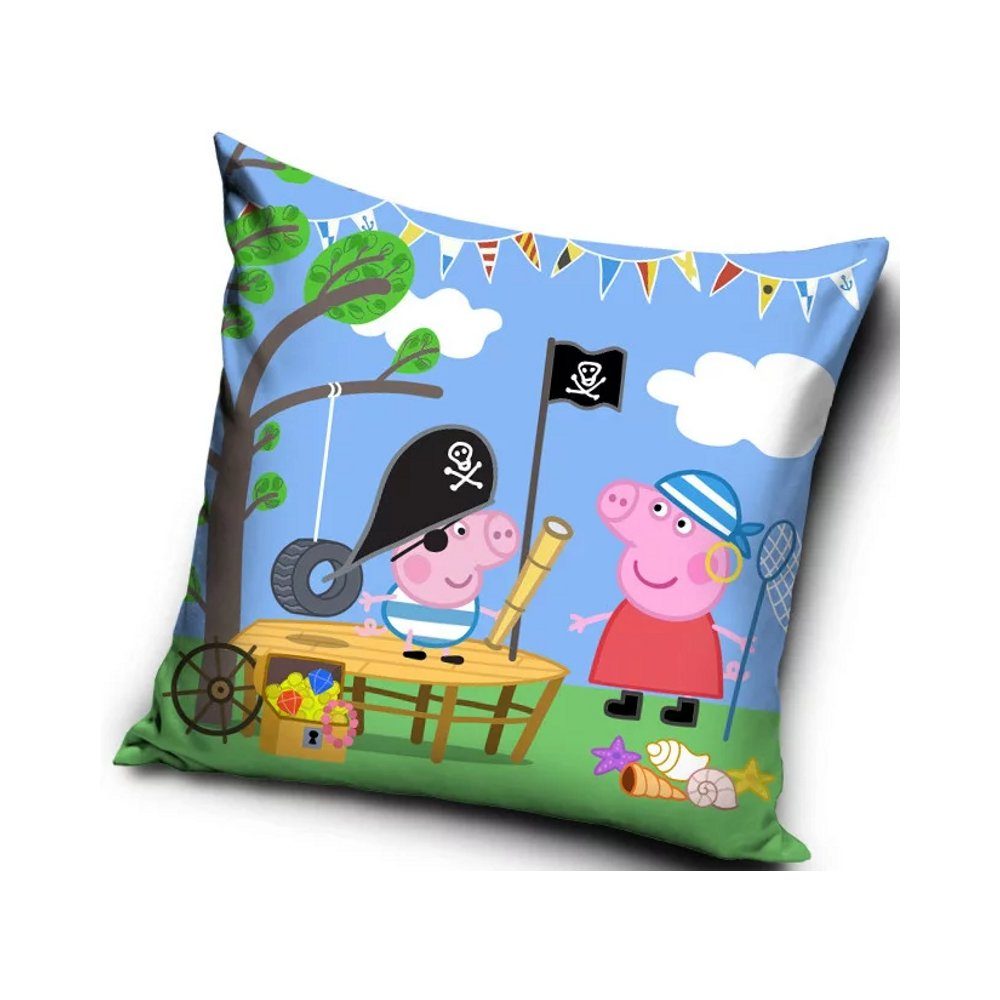 Kissenbezug Peppy Wutz Kopfkissenbezug Kissenhülle Kinder Bett Sofa Logo 40x40cm, Peppa Pig