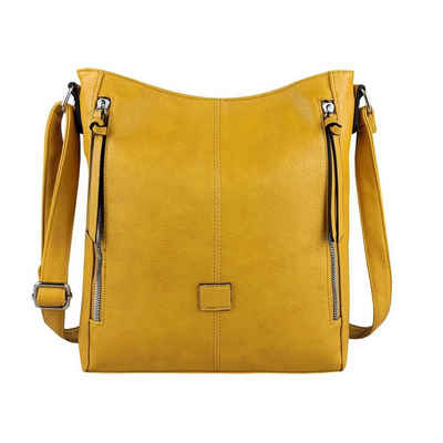ITALYSHOP24 Schultertasche Damen Tasche Shopper Crossbody CrossOver Bodybag, als Handtasche, Umhängetasche, Hobo Bag tragbar