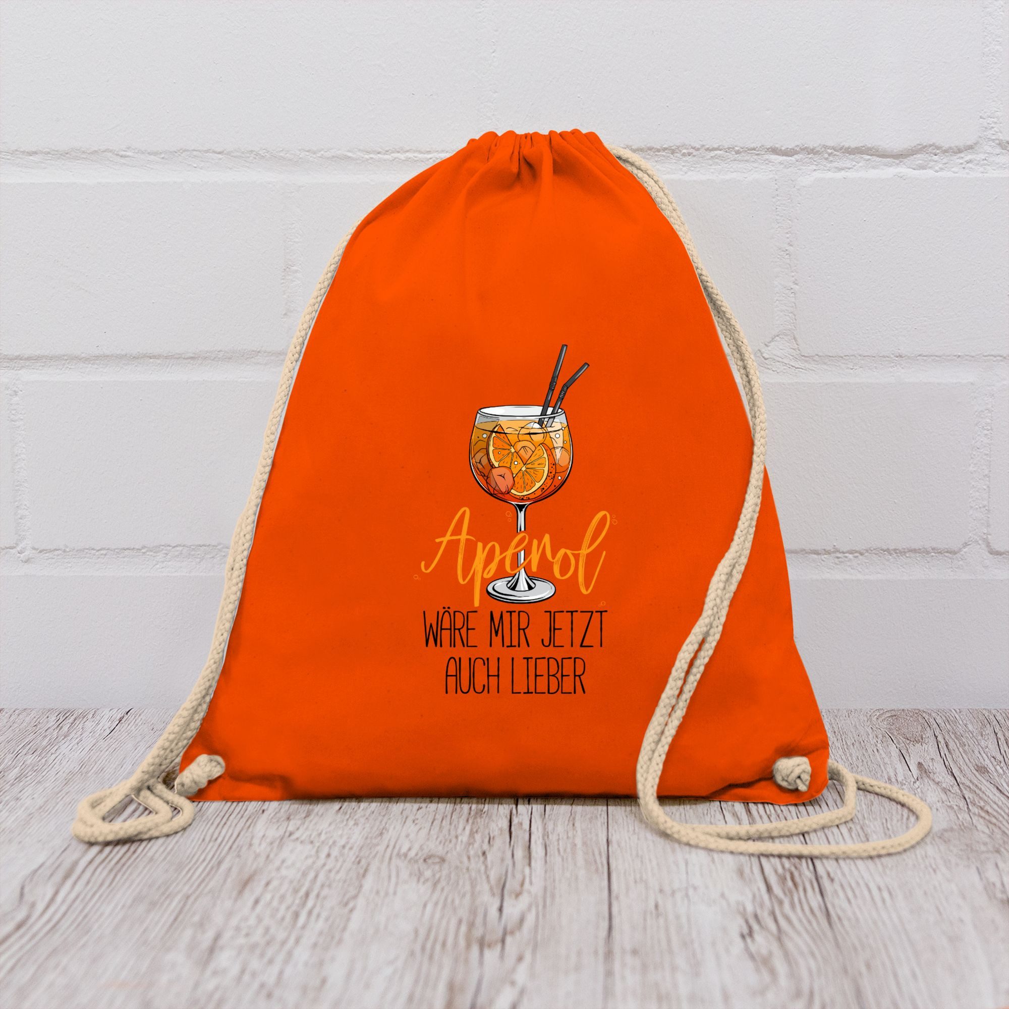 Shirtracer Turnbeutel Aperol wäre mir jetzt auch lieber I Lustige Geschenke Aperol Spritz, Statement