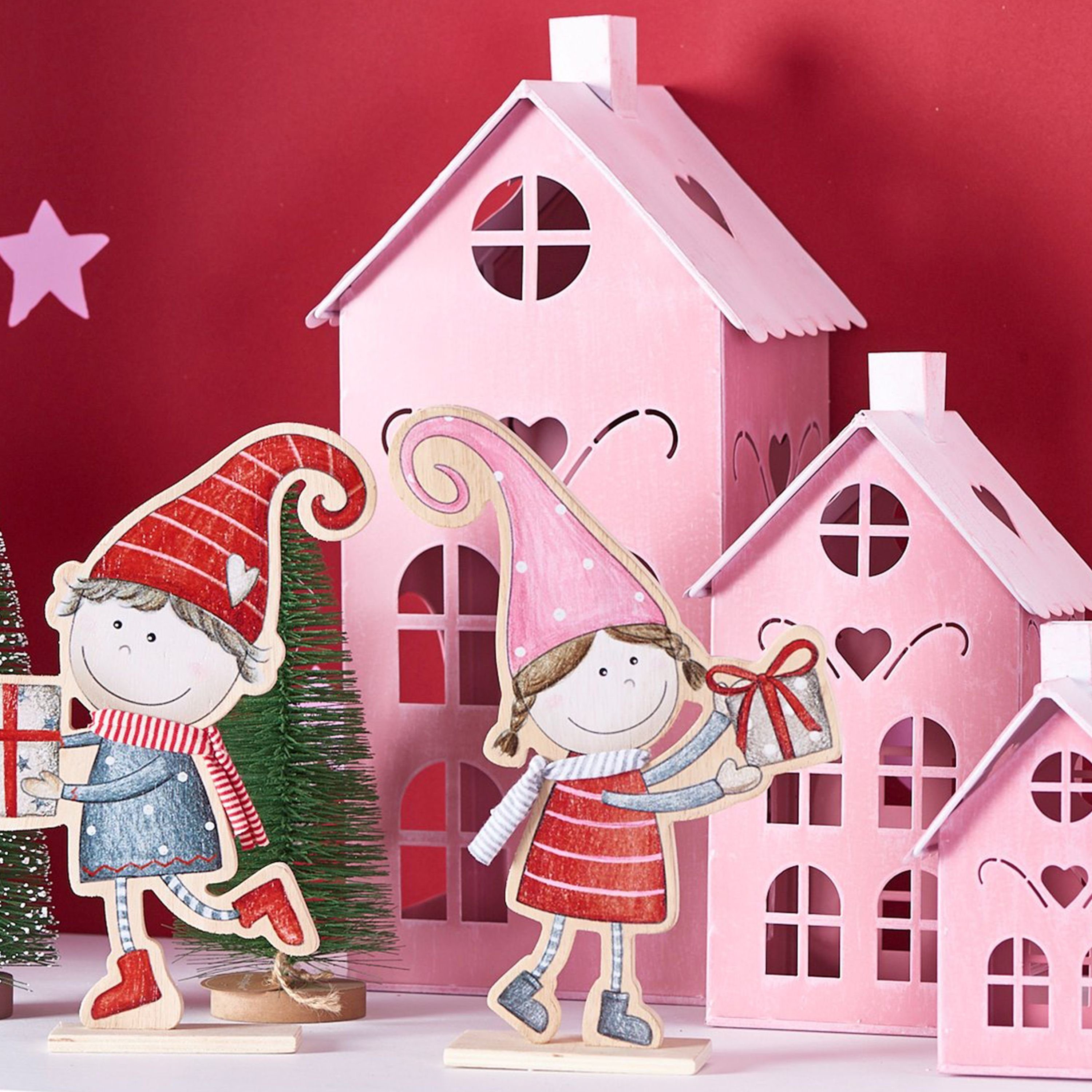 BOLTZE Teelichthalter B. 3tlg. Set Laterne Kufstein rosa aus Metall - 2003807