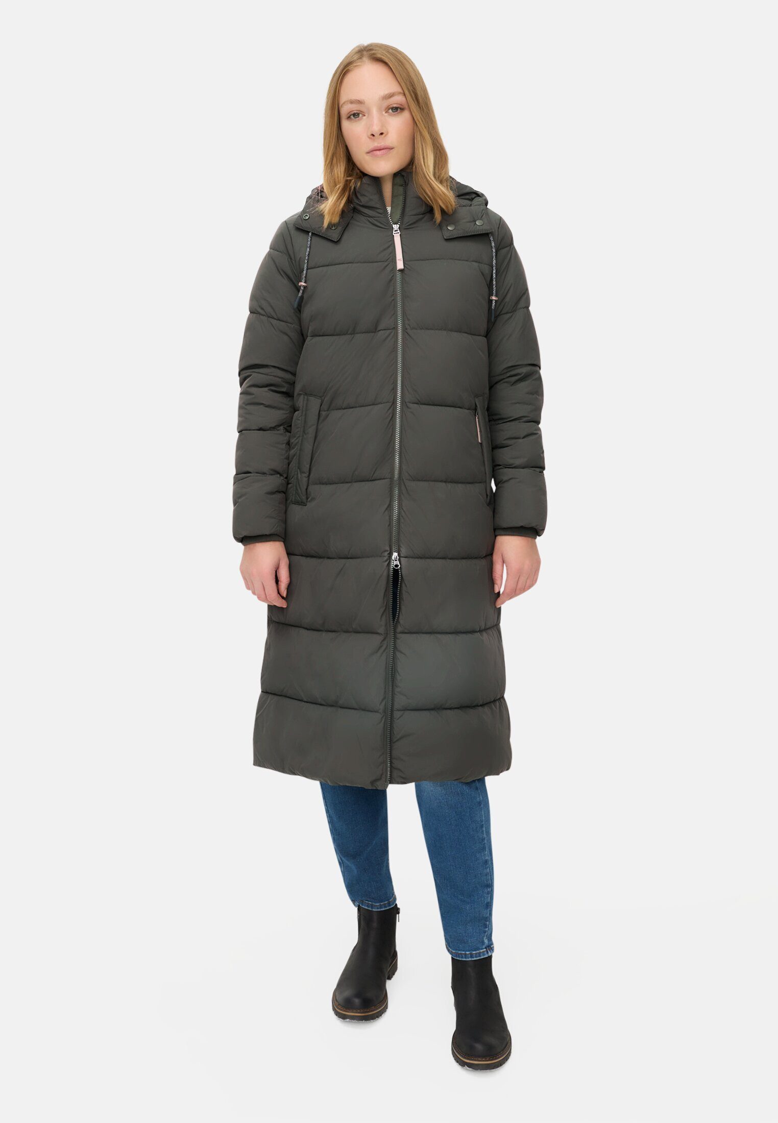 camel active Funktionsmantel mit abnehmbarer Kapuze Langarm Abnehmbare Kapuze