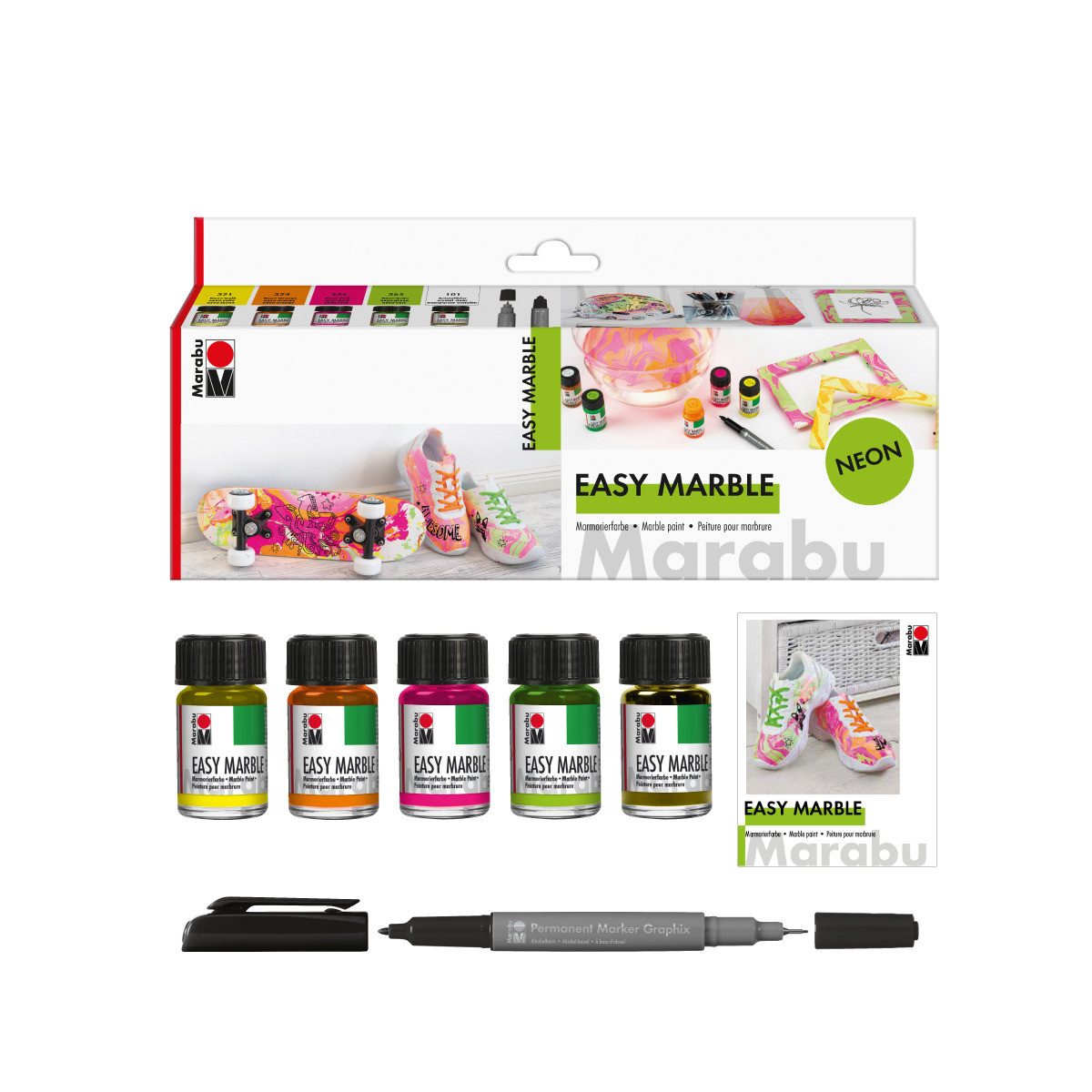 Marabu Acrylfarbe Marabu Easy Marble NEON 5x15ml