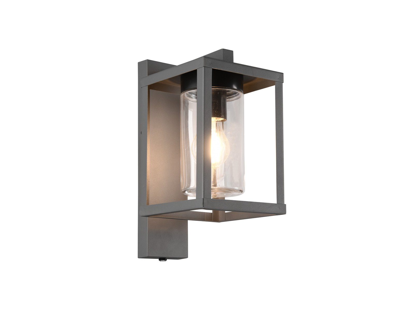 TRIO Leuchten LED Außen-Wandleuchte, Tageslichtsensor, LED wechselbar, warmweiß, Wandlaterne Anthrazit 33cm, Fassadenlampe Hauswand, Terrassenleuchten