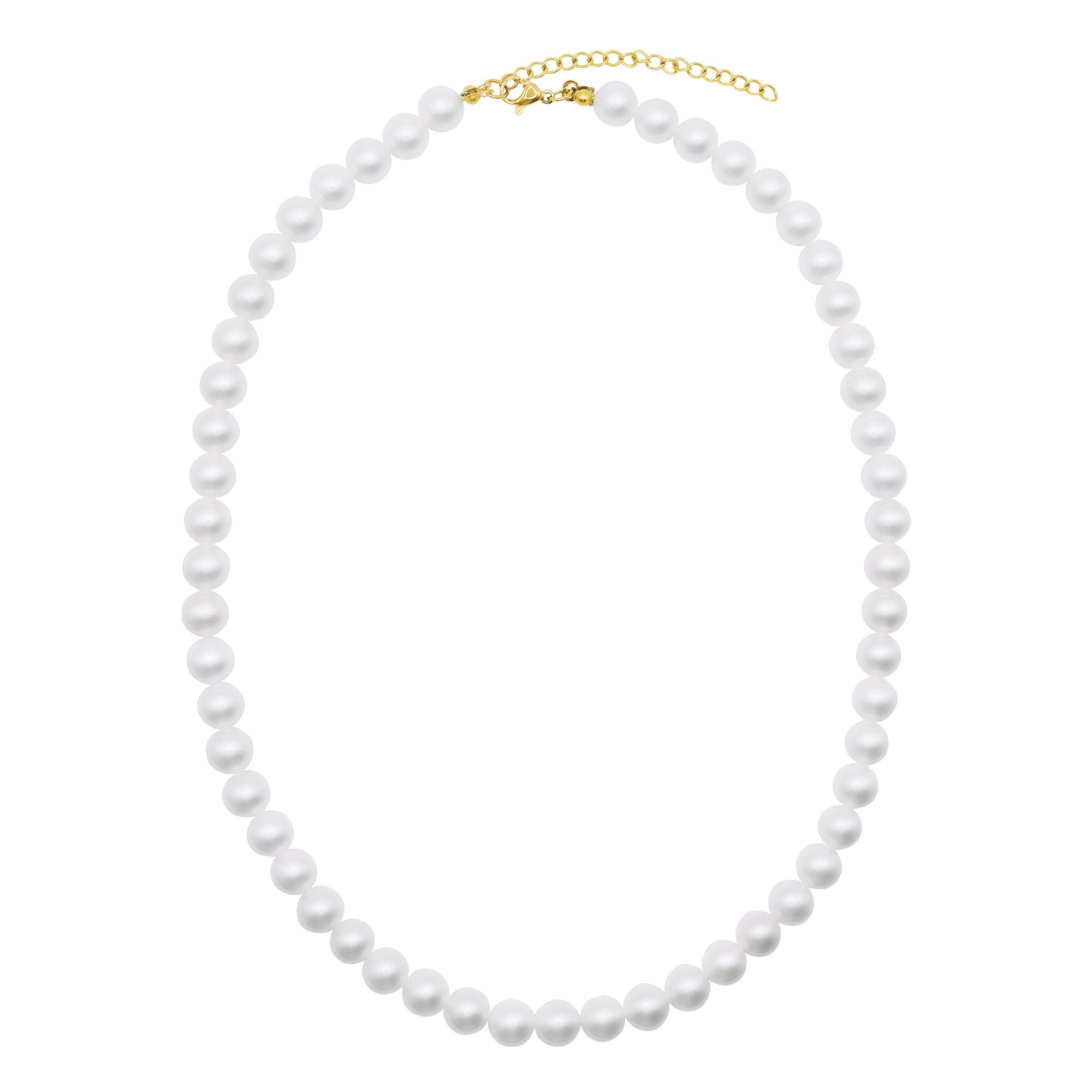 Heideman Collier Perlenkette No. 8 silberfarben glanzmatt (inkl. Geschenkverpackung), Collier mit Perlen weiß oder farbig goldfarben