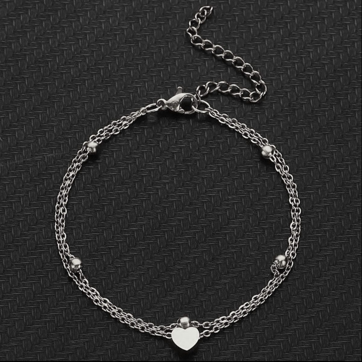 KARMA Fußkette mit Anhänger Fußkettchen mit Herz Anhänger silber Fusskette günstig online kaufen