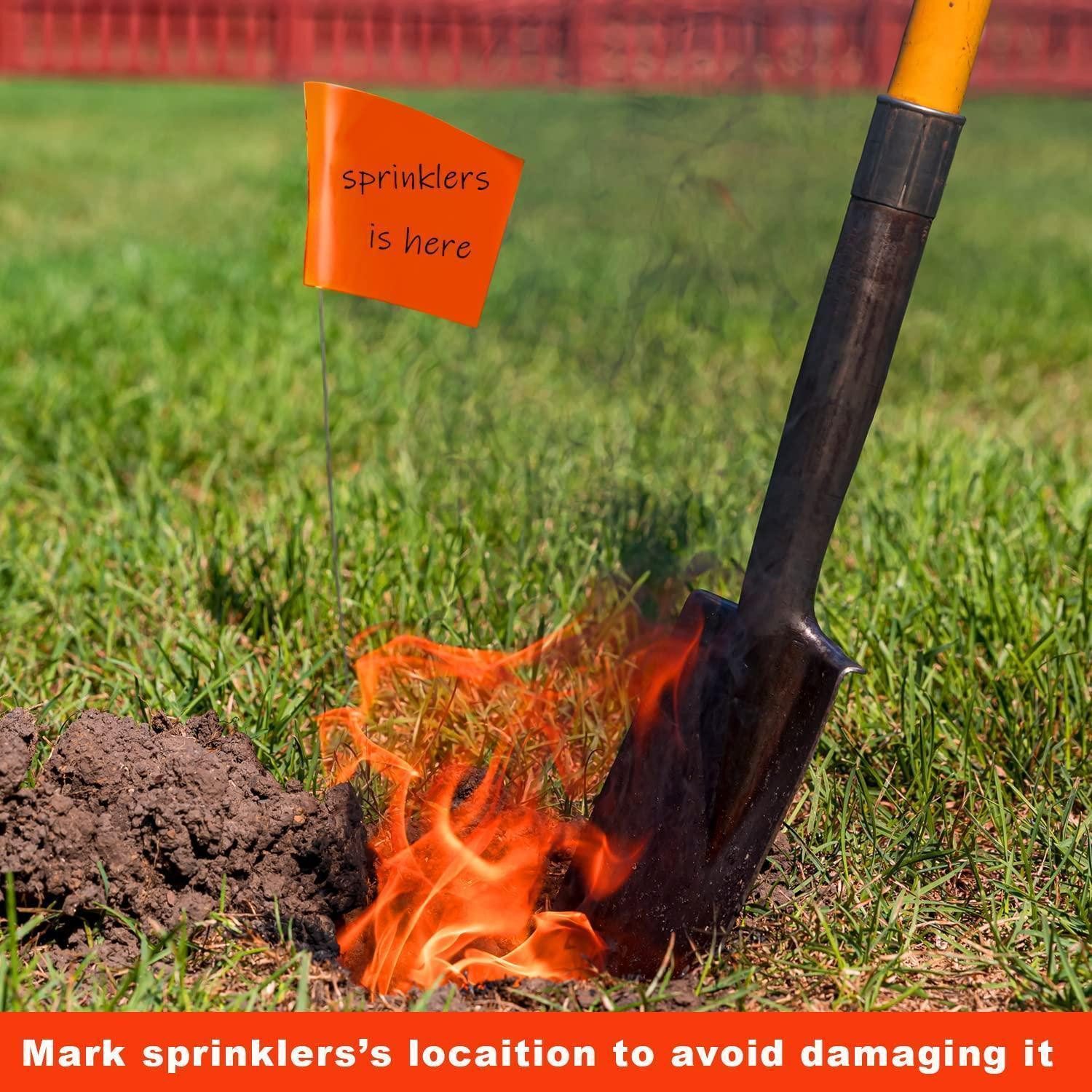 LuxusKollektion Sicherheitsfahne Markierfahnen Orange 100er Pack 38x10x13cm Survey Flaggen Rasenfahnen