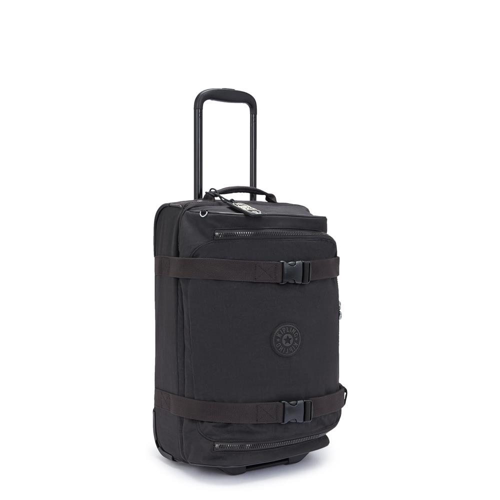 KIPLING Handgepäckkoffer AVIANA S Black Noir Small wheeled luggage, Kleiner Handgepäckkoffer mit Rollen und verstellbaren Gurten, Schwarz
