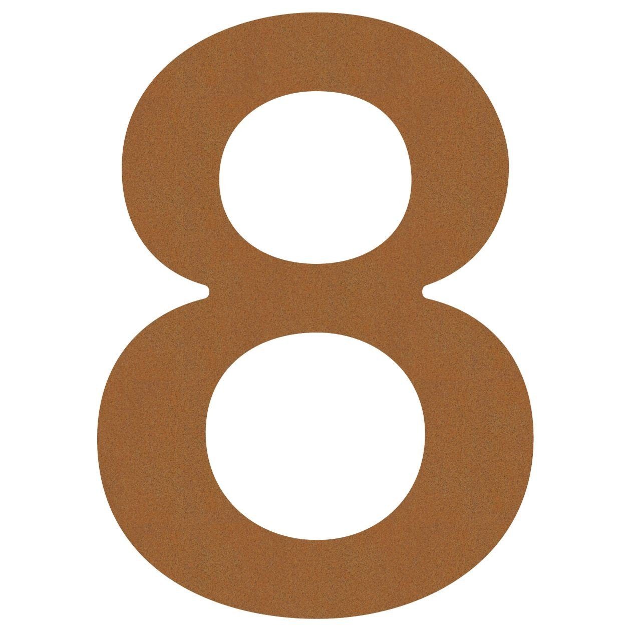 Hausnummer Rost Bravios Briefkasten ''8''
