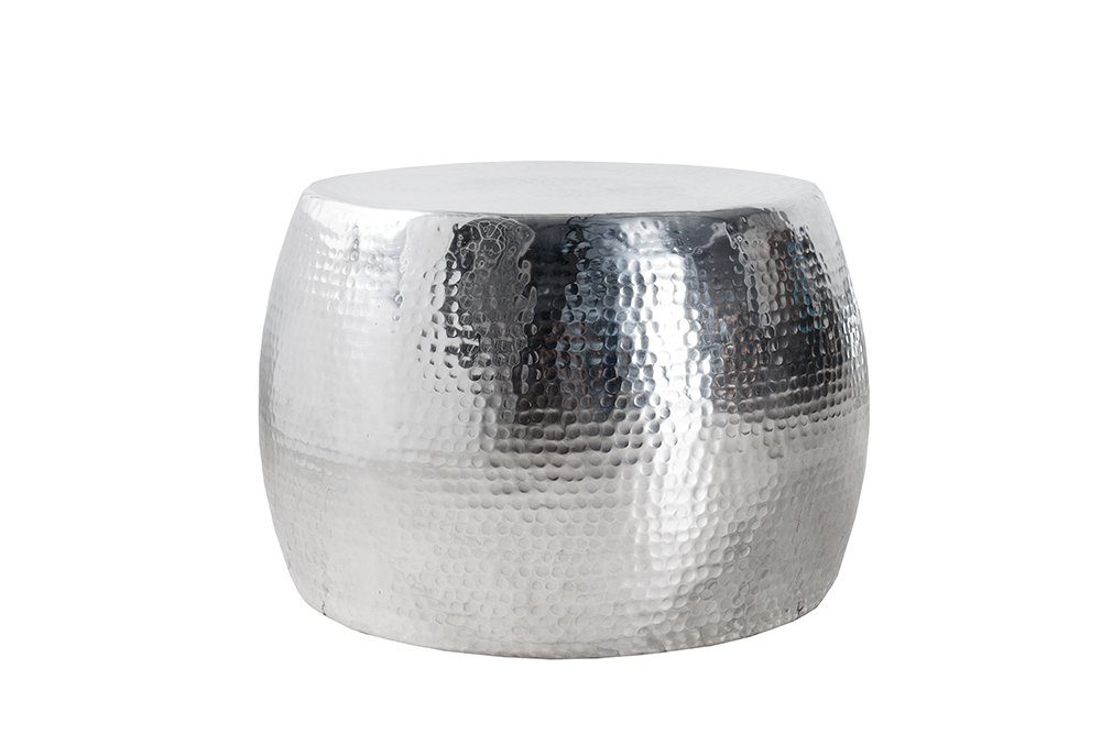 Aluminium Couchtisch Ø60cm silber Wohnzimmer riess-ambiente Hammerschlag · · (Einzelartikel, 1-St), rund ORIENT · Metall- Design handmade ·