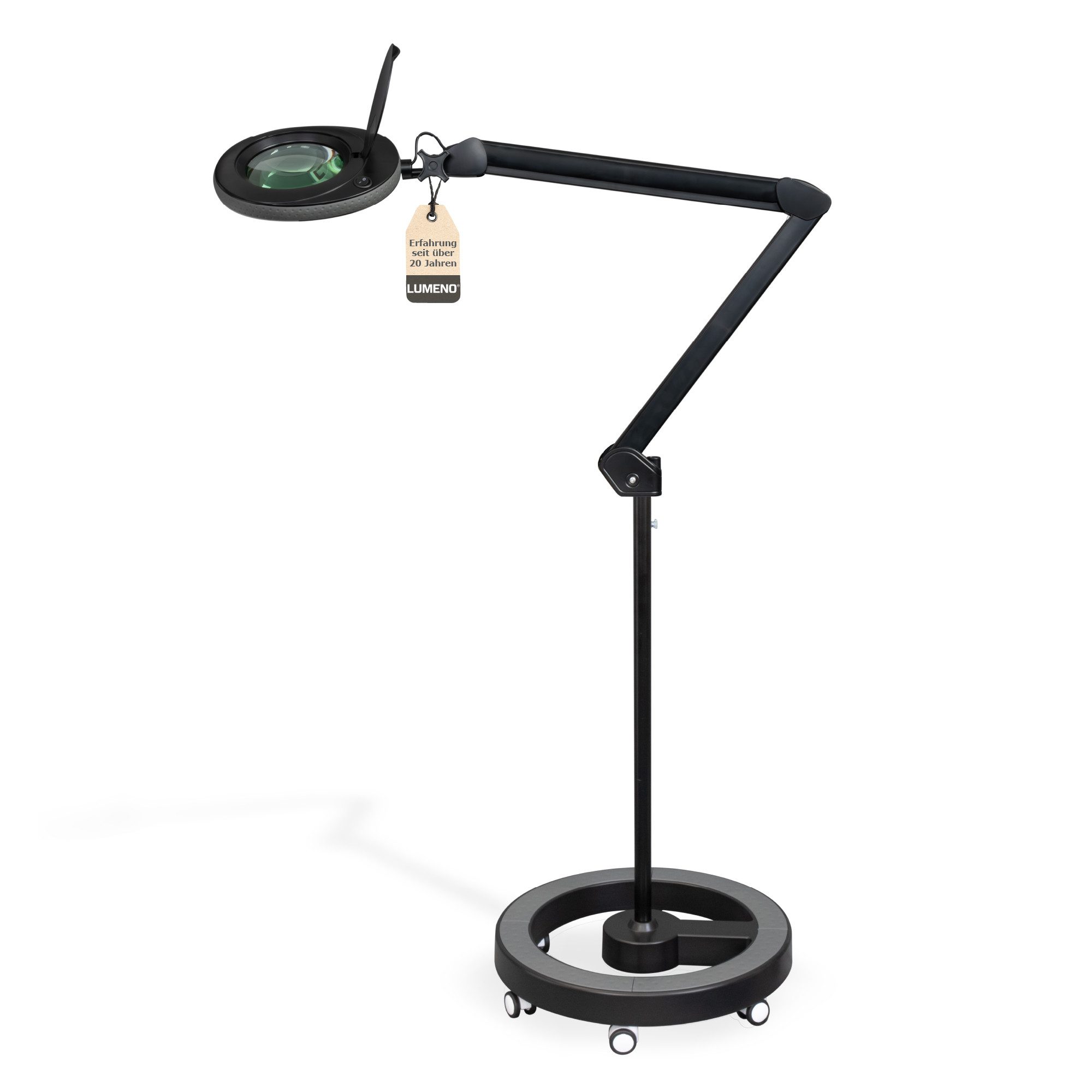 Lumeno Lupenlampe 721X LED Lupenleuchte CRI>90 mit Tischklemme und 127 mm Echtglaslinse, LED fest integriert, Kaltweiß, 6500 K, LED Leuchte