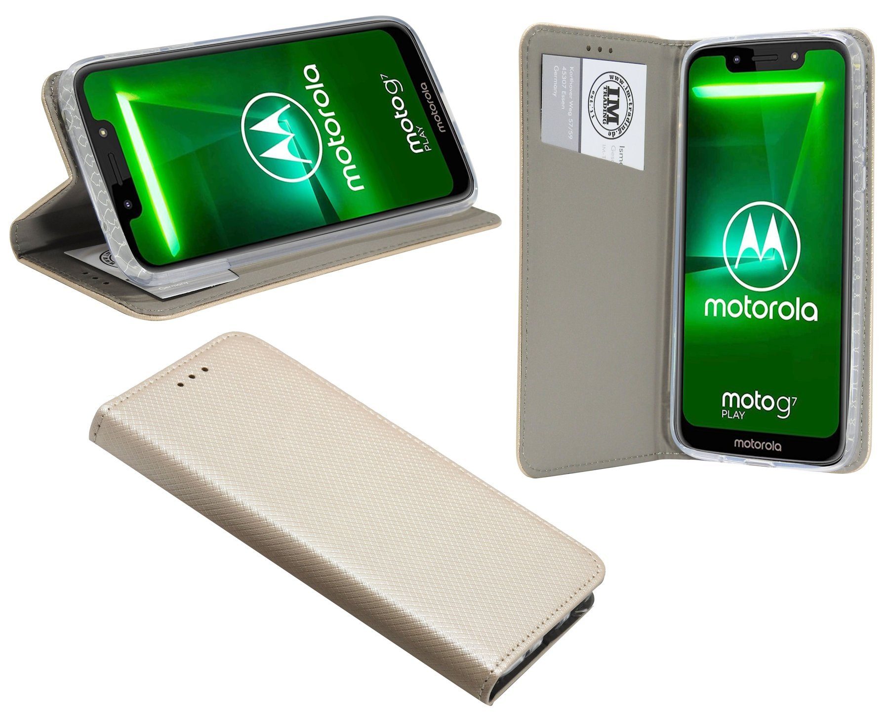 cofi1453 Handyhülle Elegante Buch-Tasche Hülle Smart Magnet, Kunstleder Schutzhülle Handy Wallet Case Cover mit Kartenfächern, Standfunktion Gold