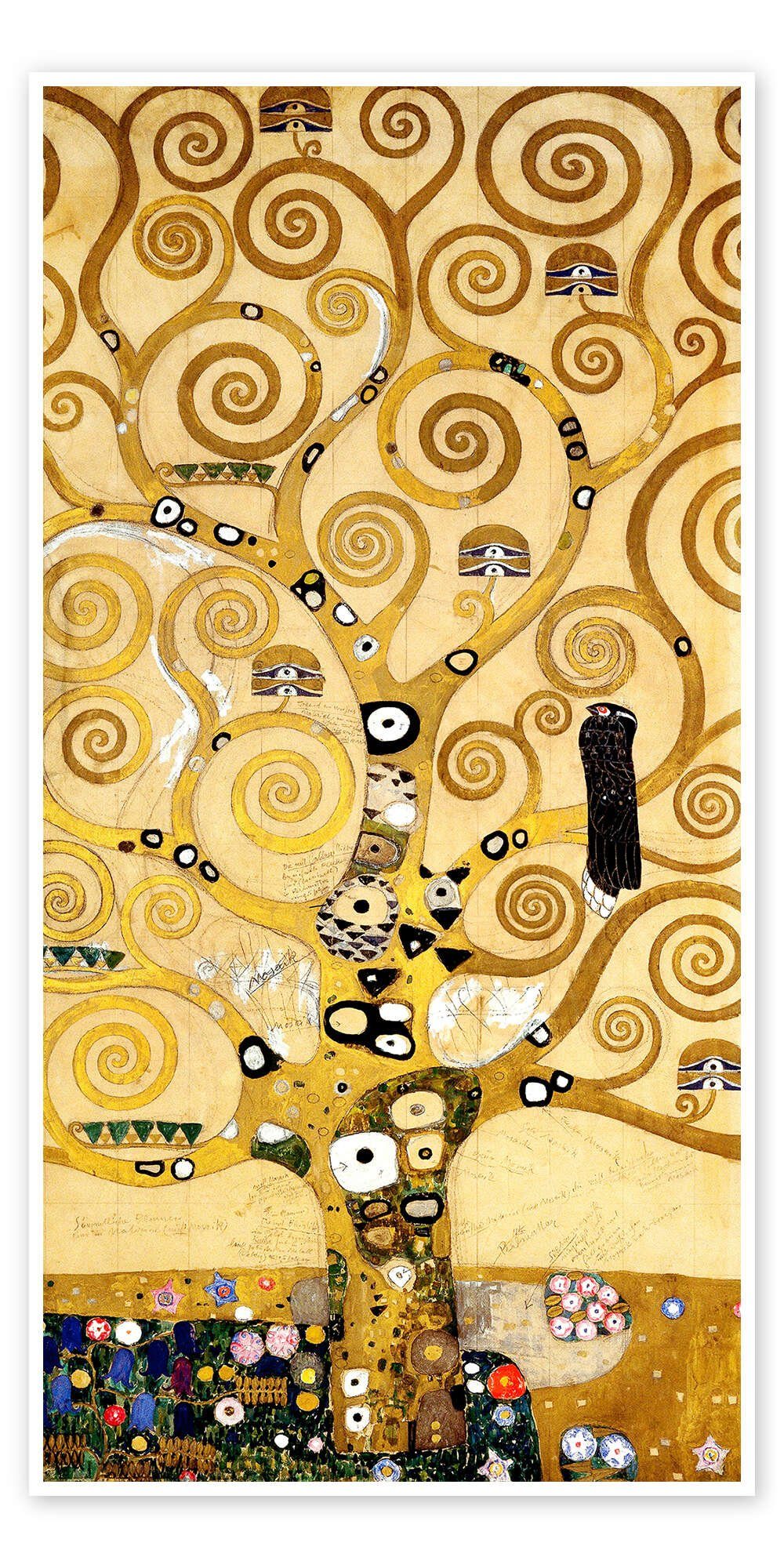 Posterlounge Wandbild Der Lebensbaum (Mittelteil), Gustav Klimt, erhältlich als Poster, Leinwandbild, Wandsticker oder Acrylglasbild