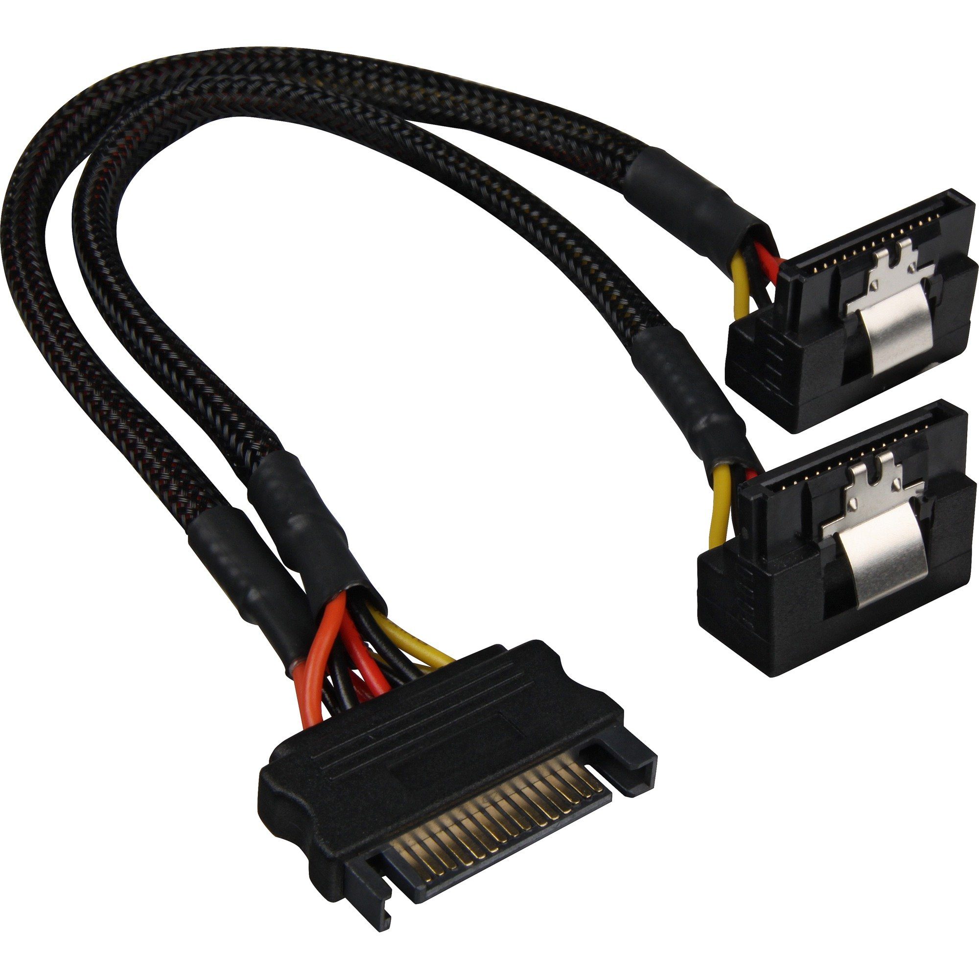 Sharkoon SATA Y-Stromkabel 90°, Y-Kabel, (20cm, Computer-Kabel
