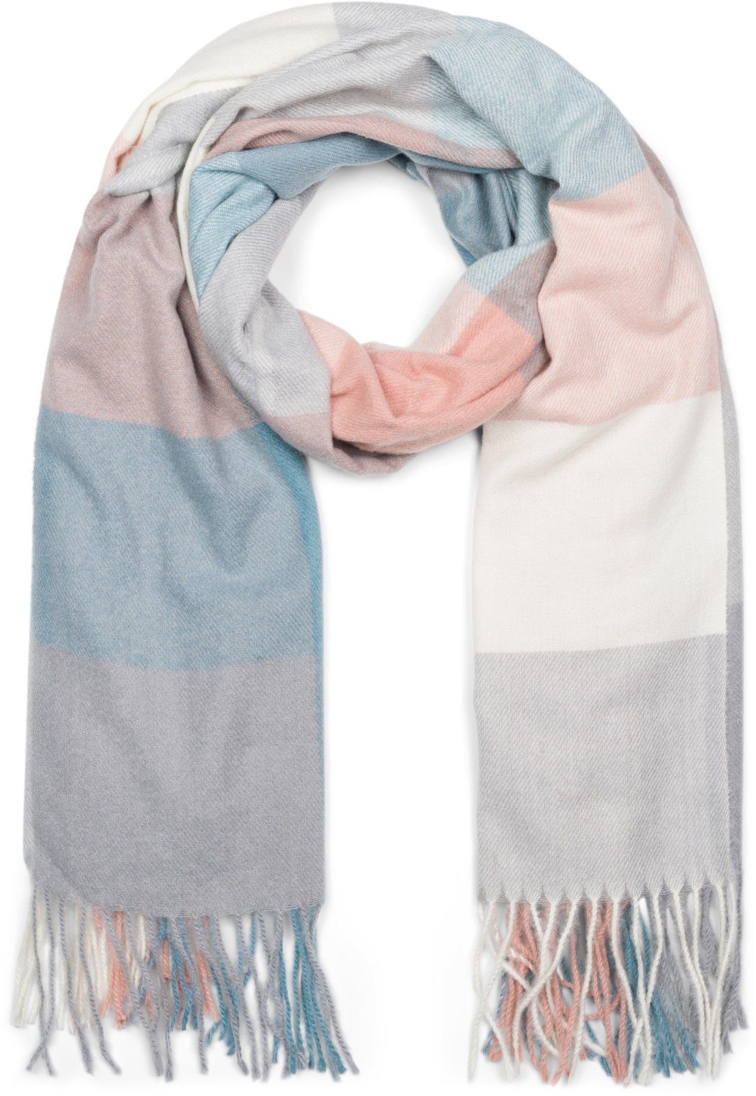 styleBREAKER Modeschal Weicher karierter Schal mit Fransen, (1-St) günstig online kaufen