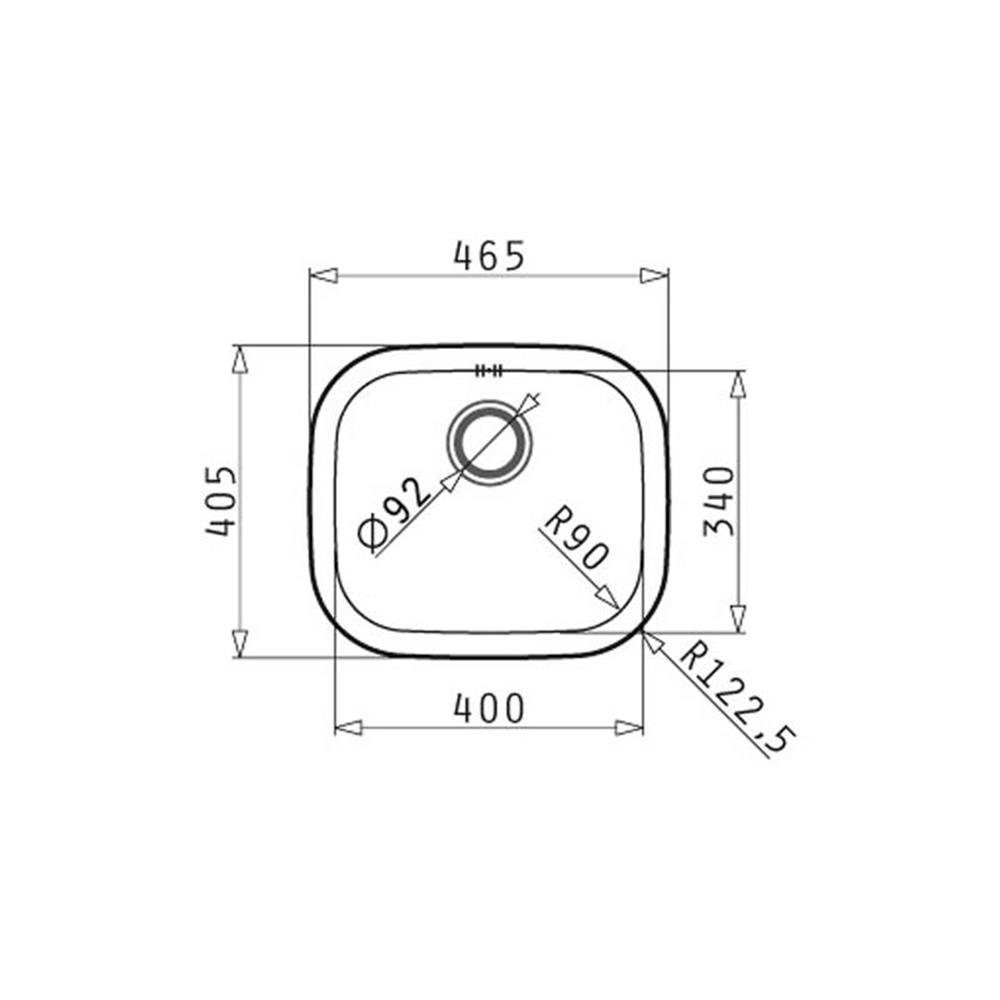 Einbaubecken Kiba 46,5/40,5 Square Edelstahlspüle cm poliert, Edelstahl Pyramis Pyramis